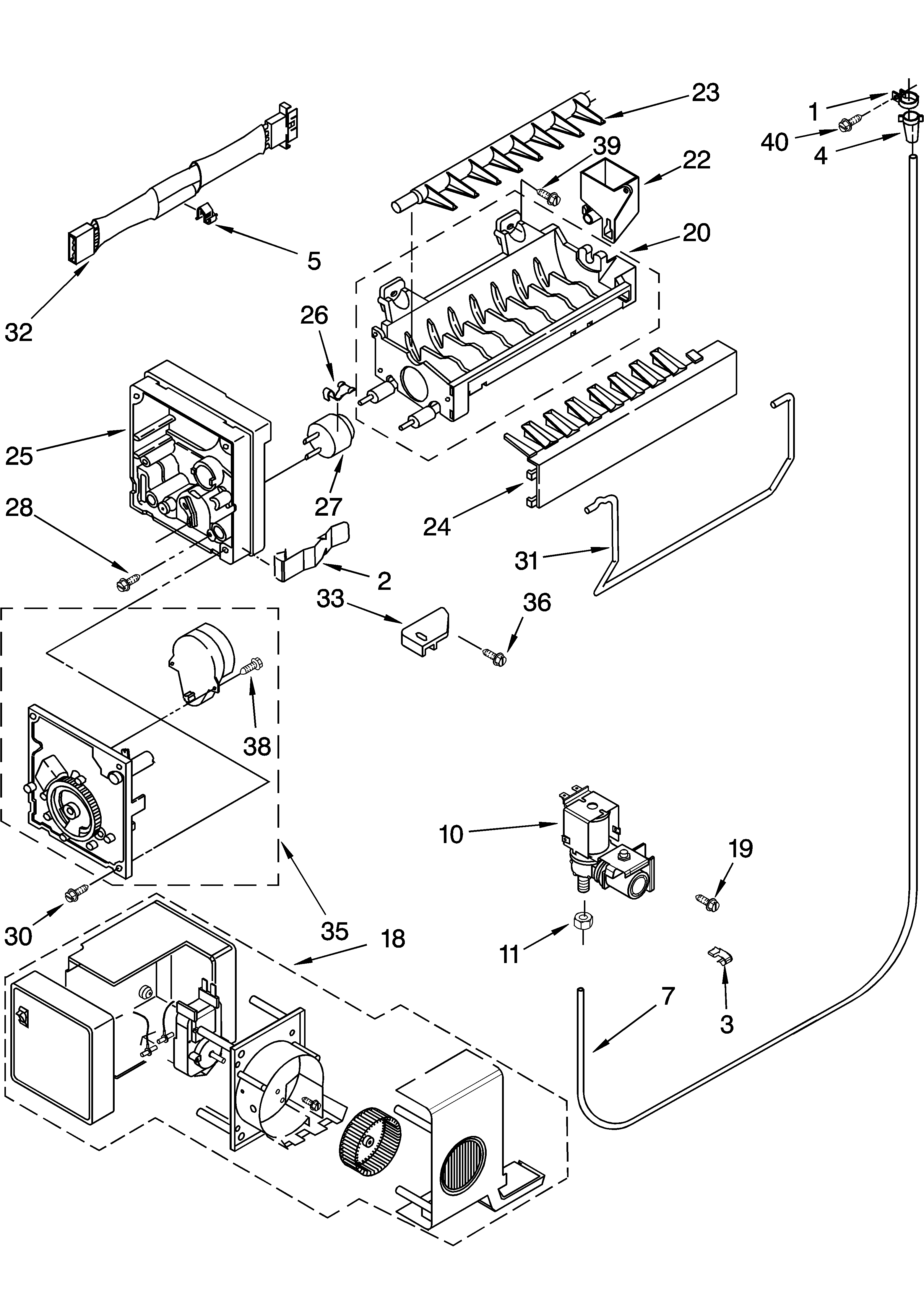 KitchenAid KTRC19MMBL00 icemaker parts diagram