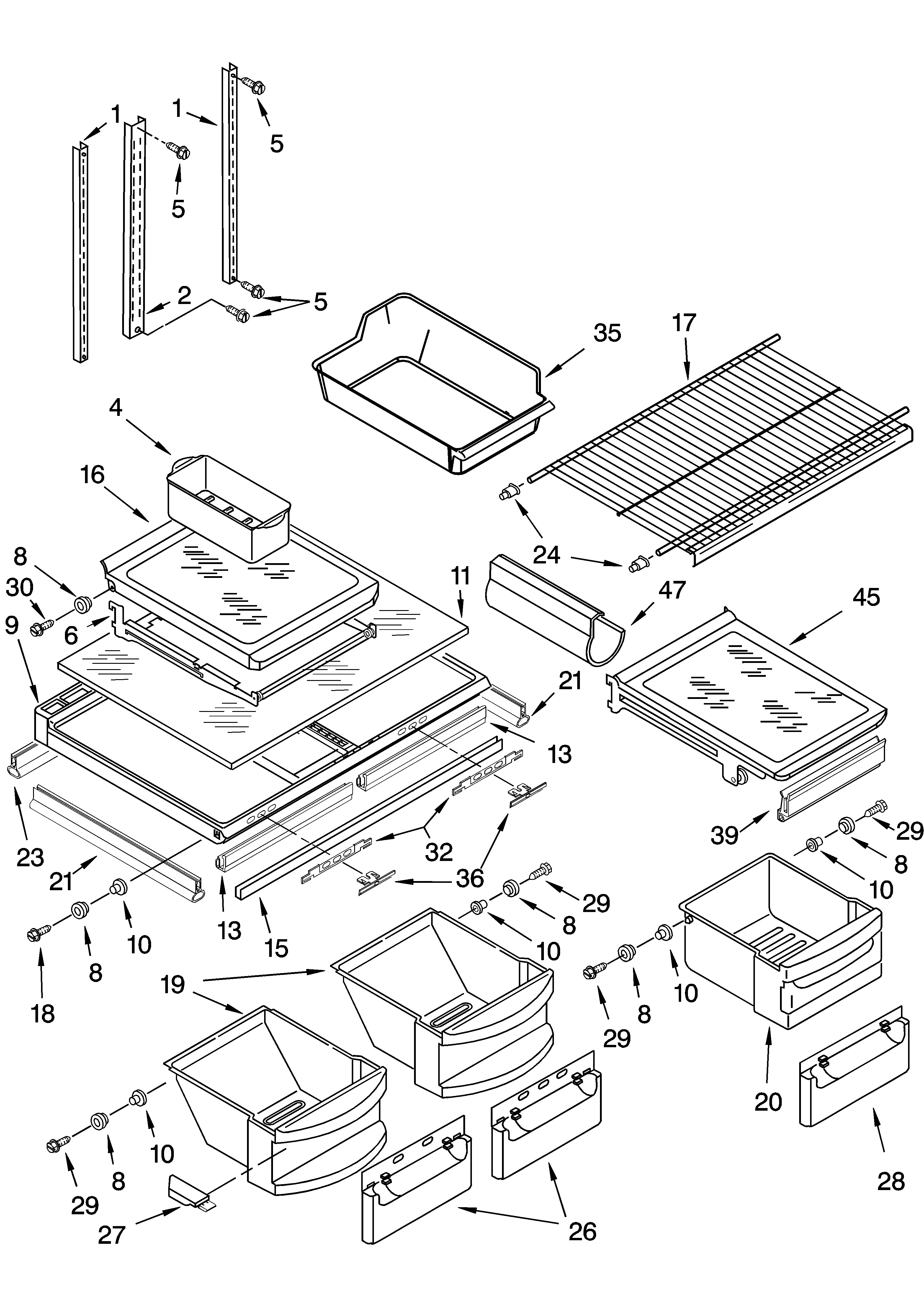 KitchenAid KTRC22EMBT00 shelf parts diagram