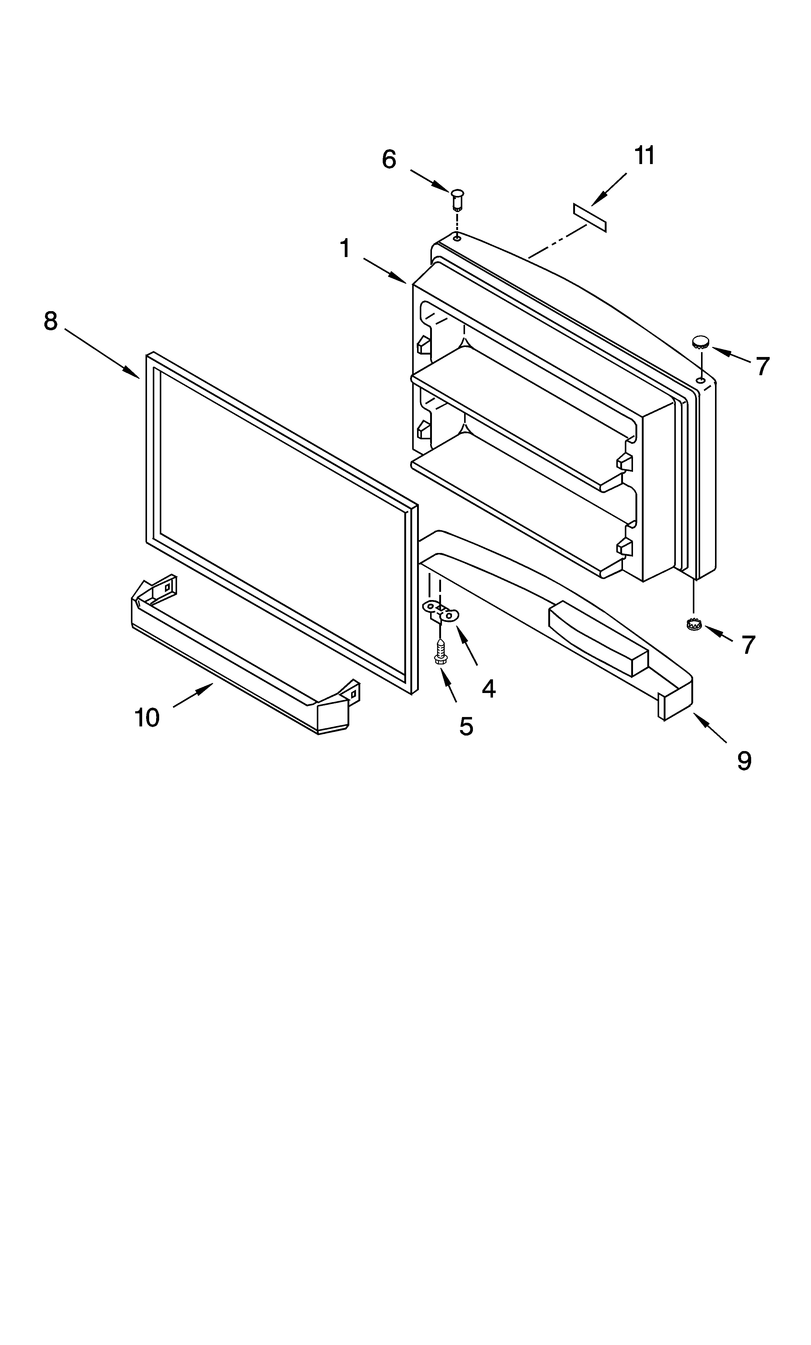 KitchenAid KTRC22EMBT00 freezer door parts diagram
