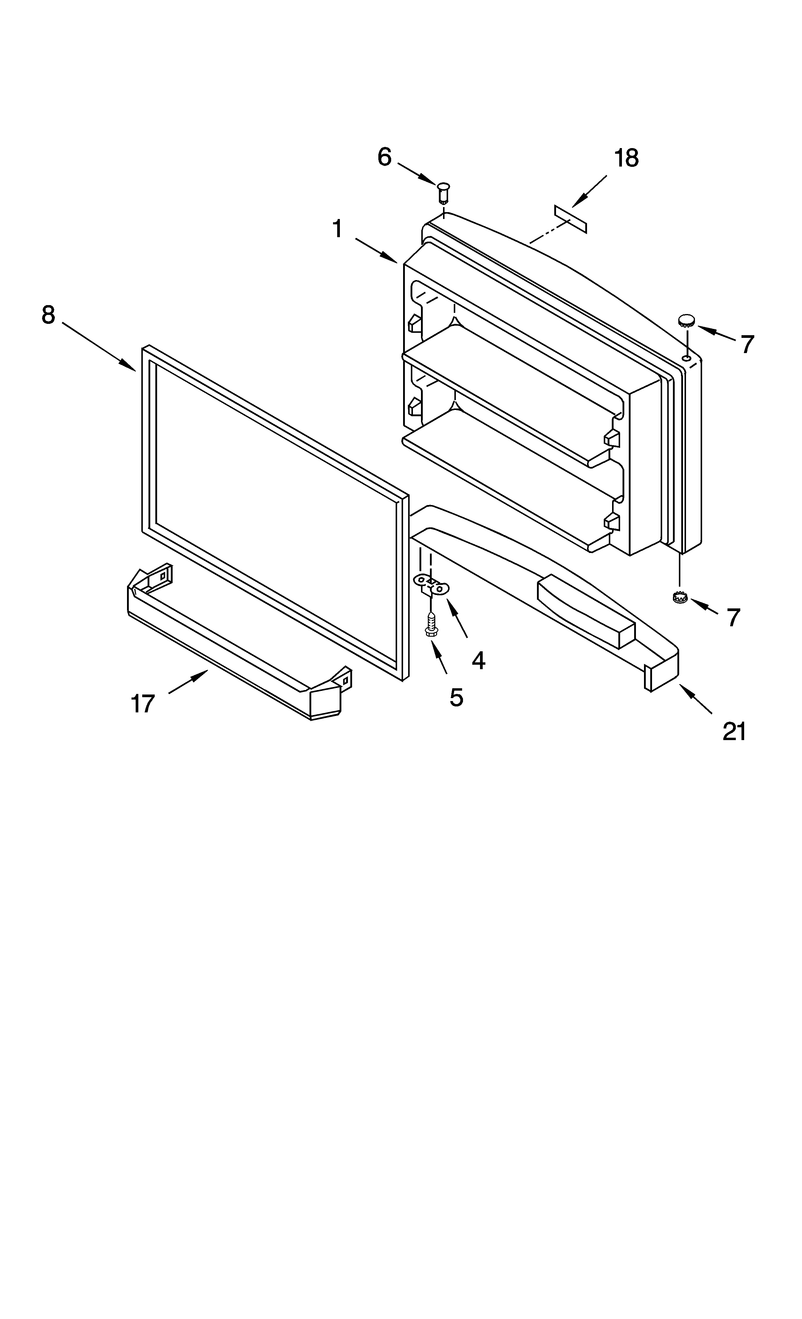 KitchenAid KTRC22KMBT00 freezer door parts, optional parts diagram