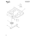 Whirlpool RF196LXMB0 cooktop parts diagram