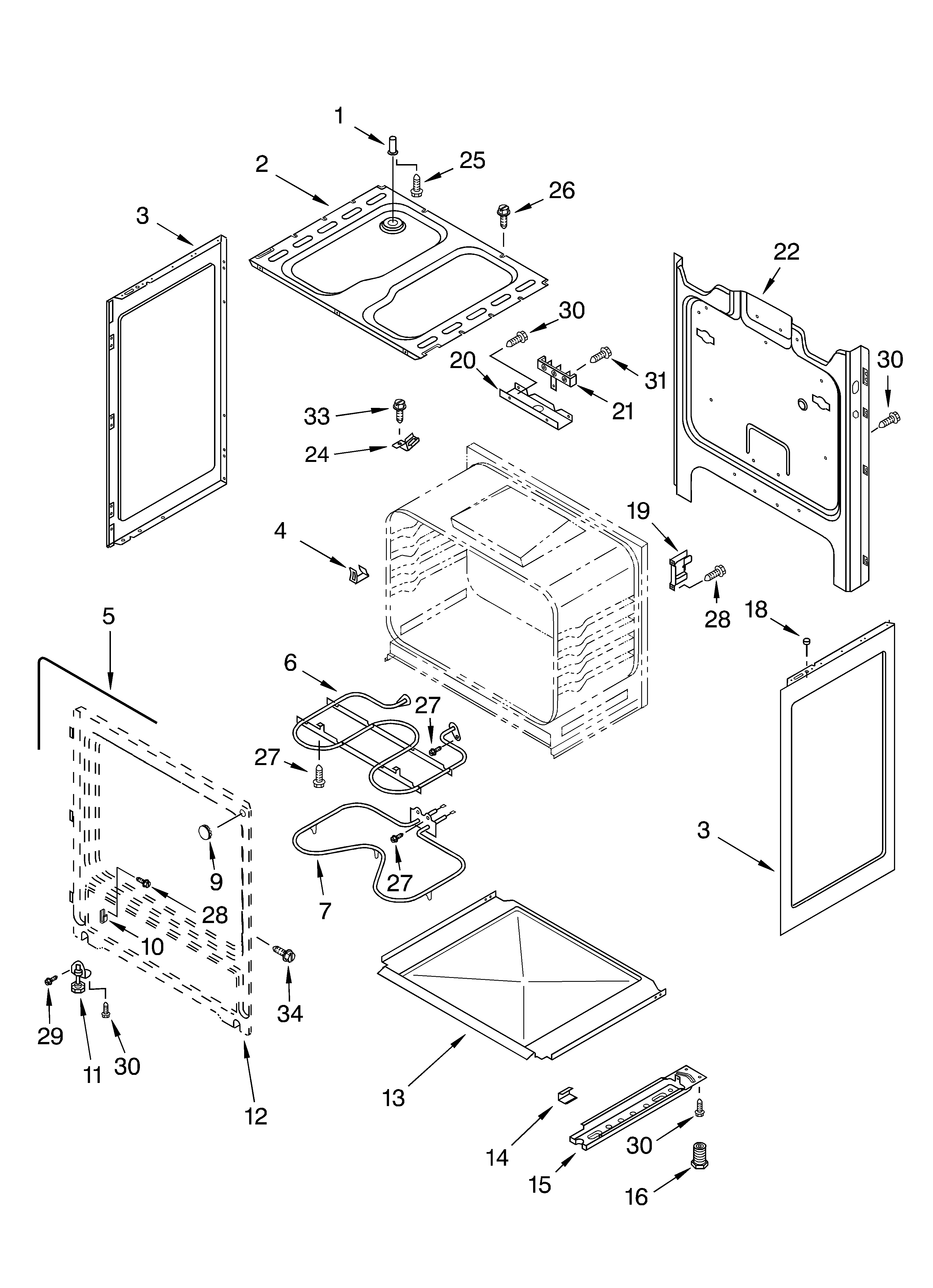Whirlpool RF302BXKW2 chassis parts diagram