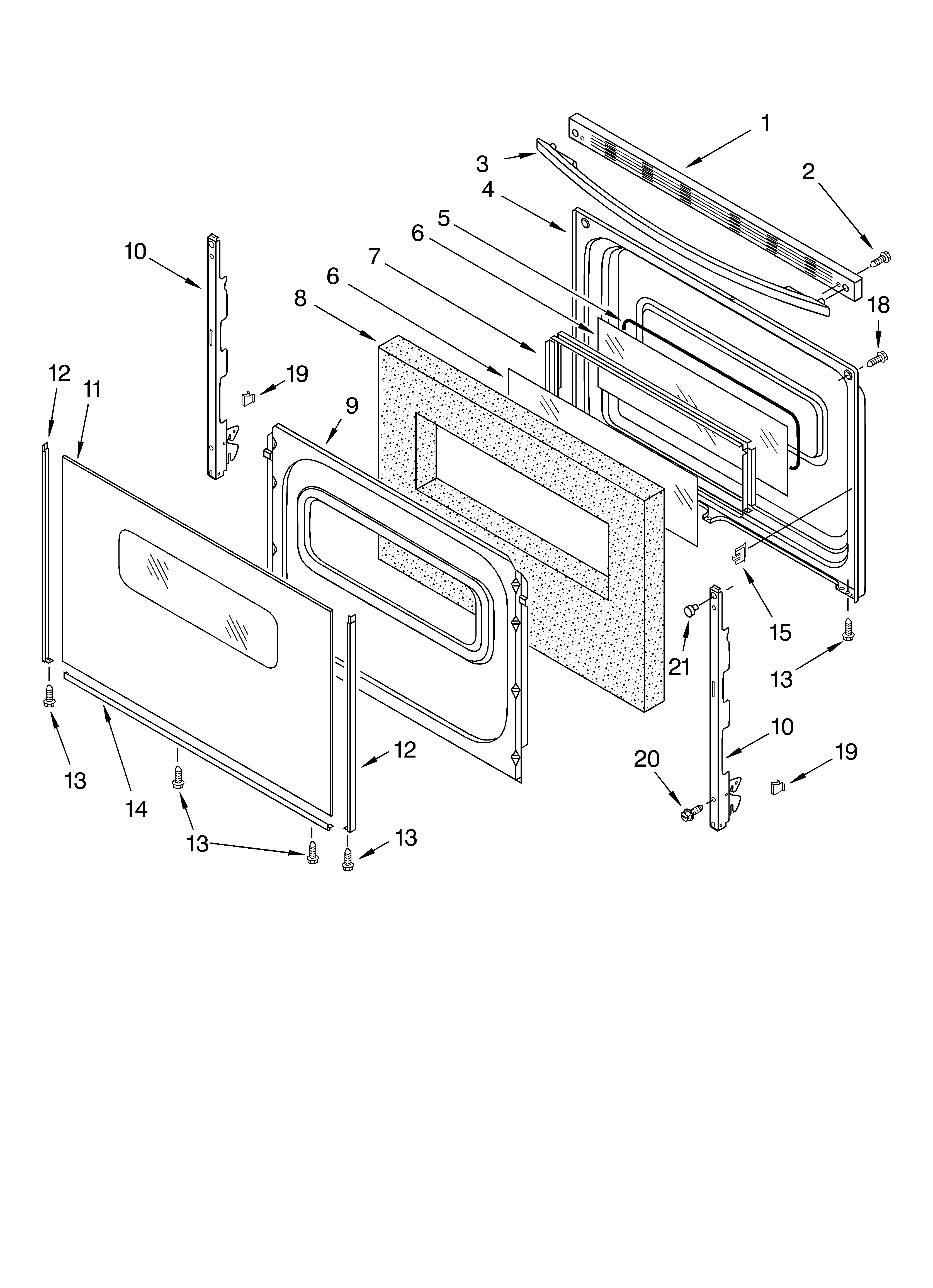 Whirlpool RF365PXMT0 door parts, miscellaneous parts diagram