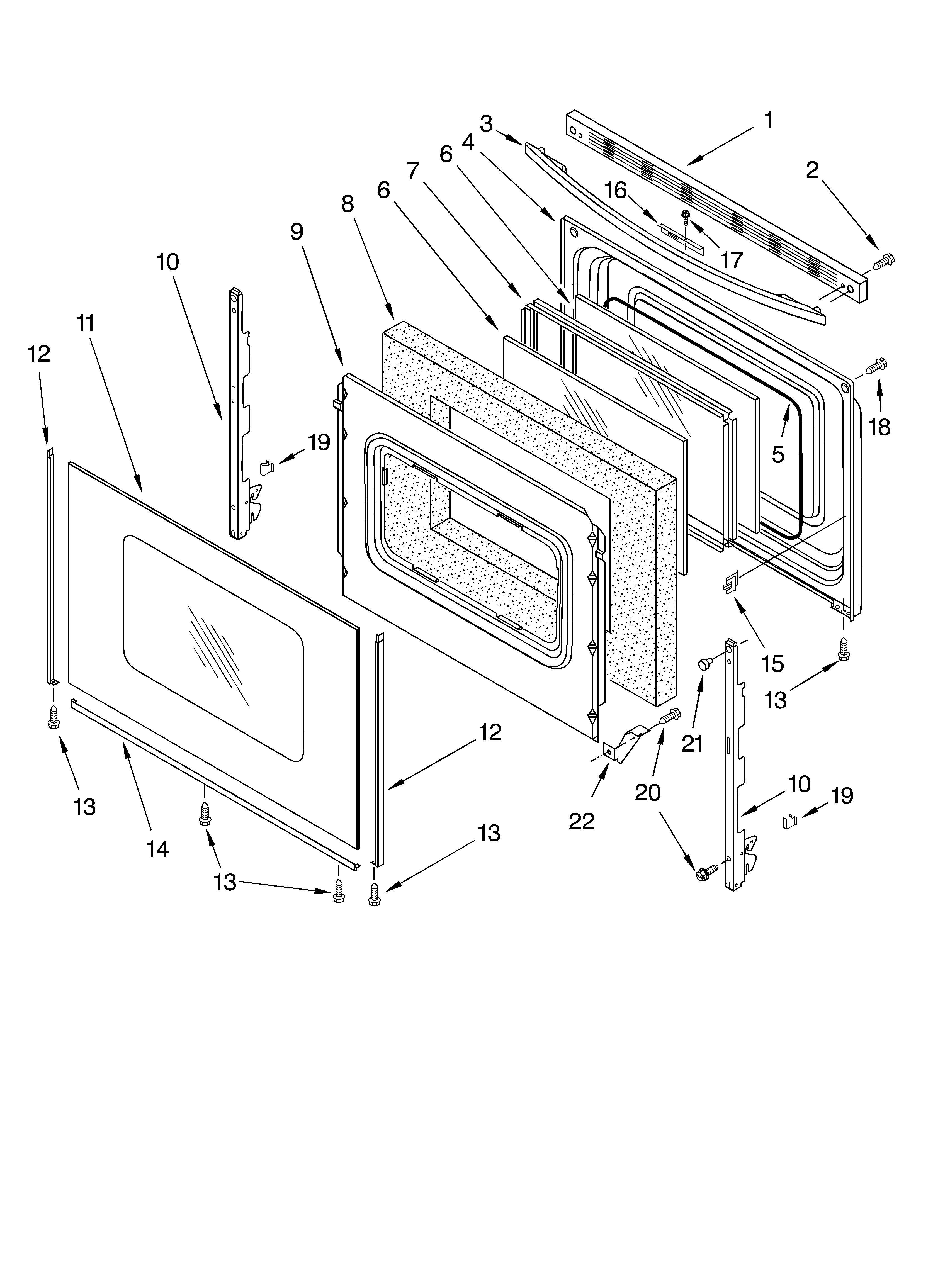 Whirlpool RF367LXMQ0 door parts, miscellaneous parts diagram