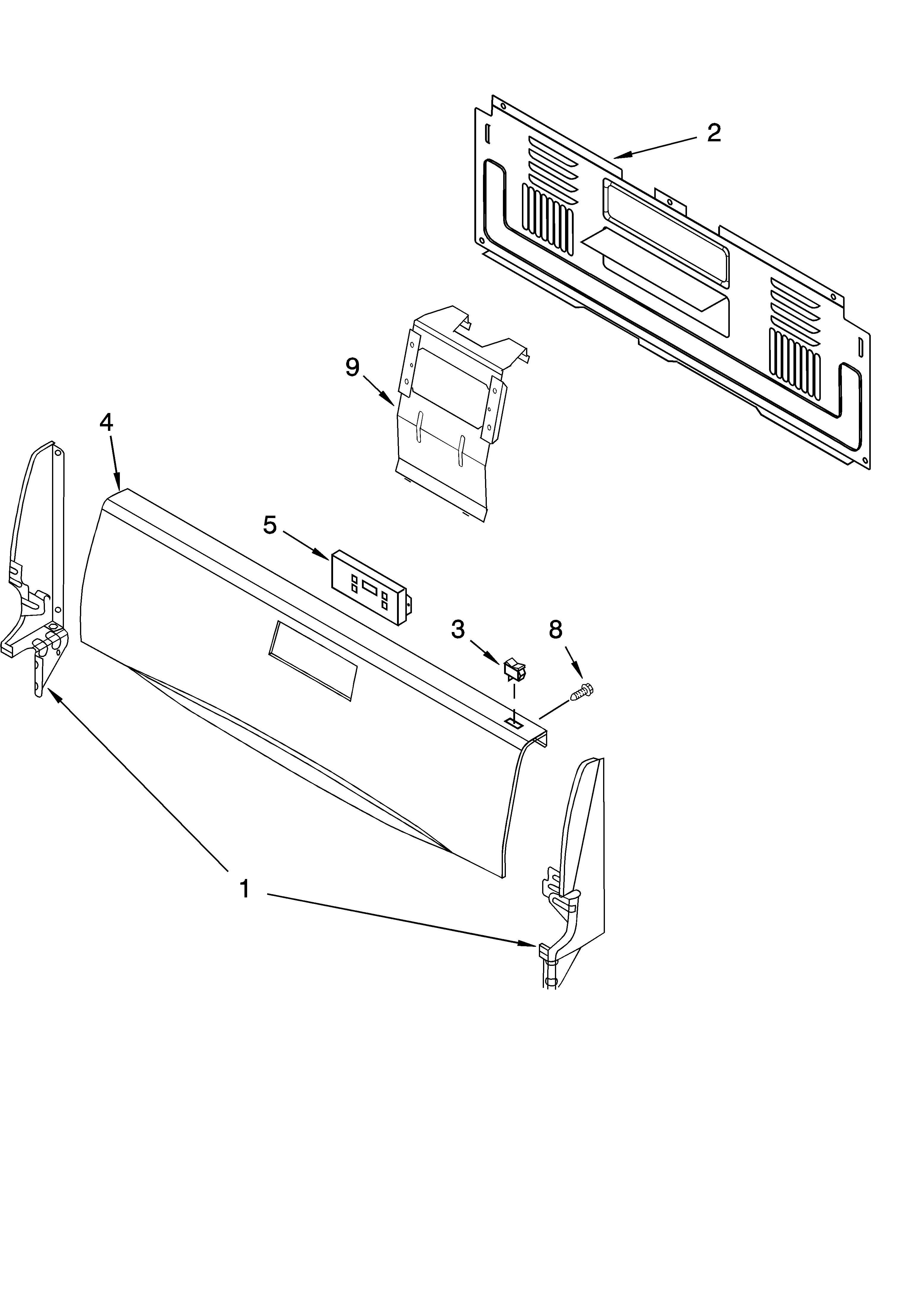 Whirlpool SF315PEMB0 backguard parts diagram