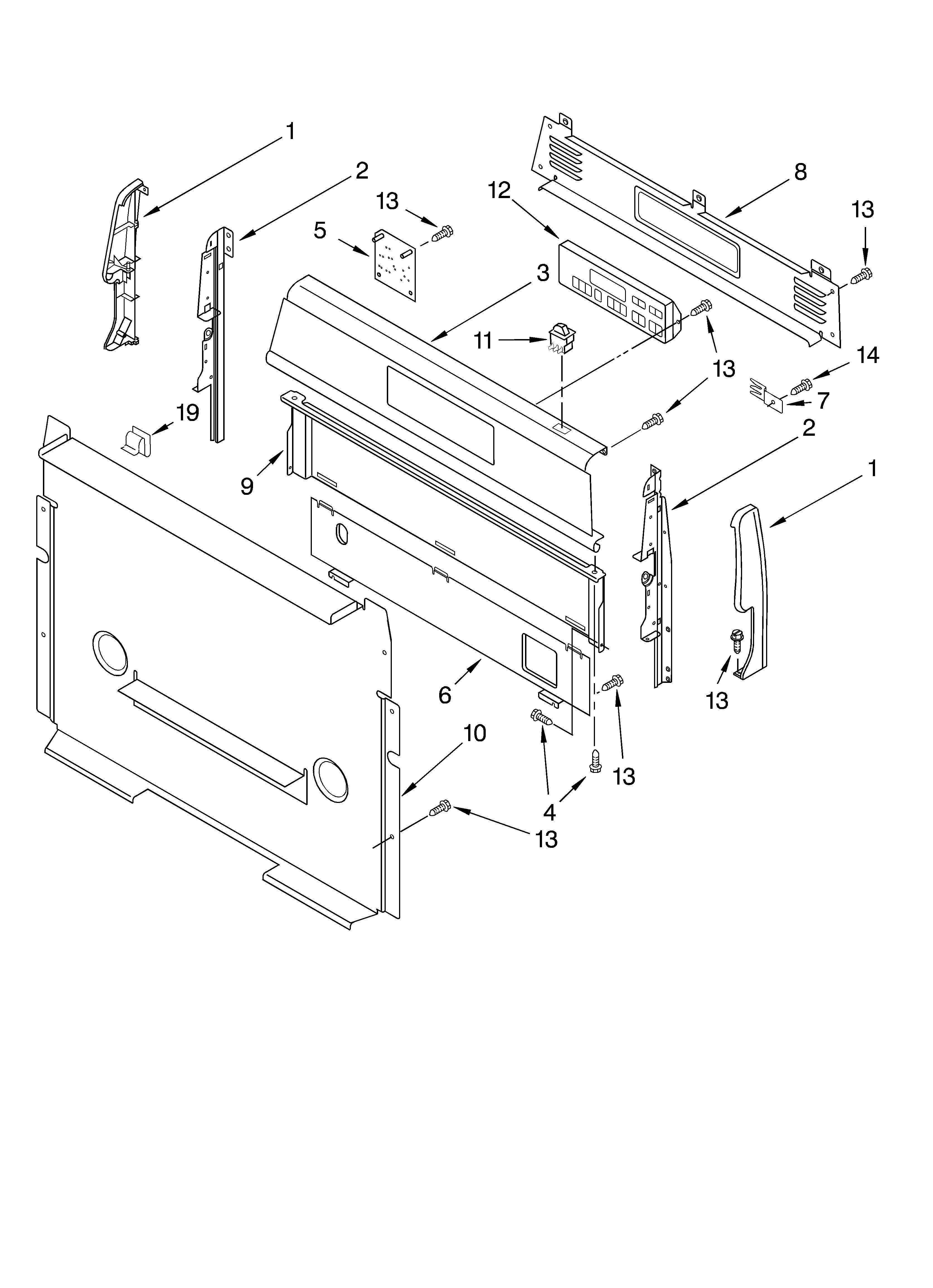 Whirlpool SF379LEMS0 control panel parts diagram