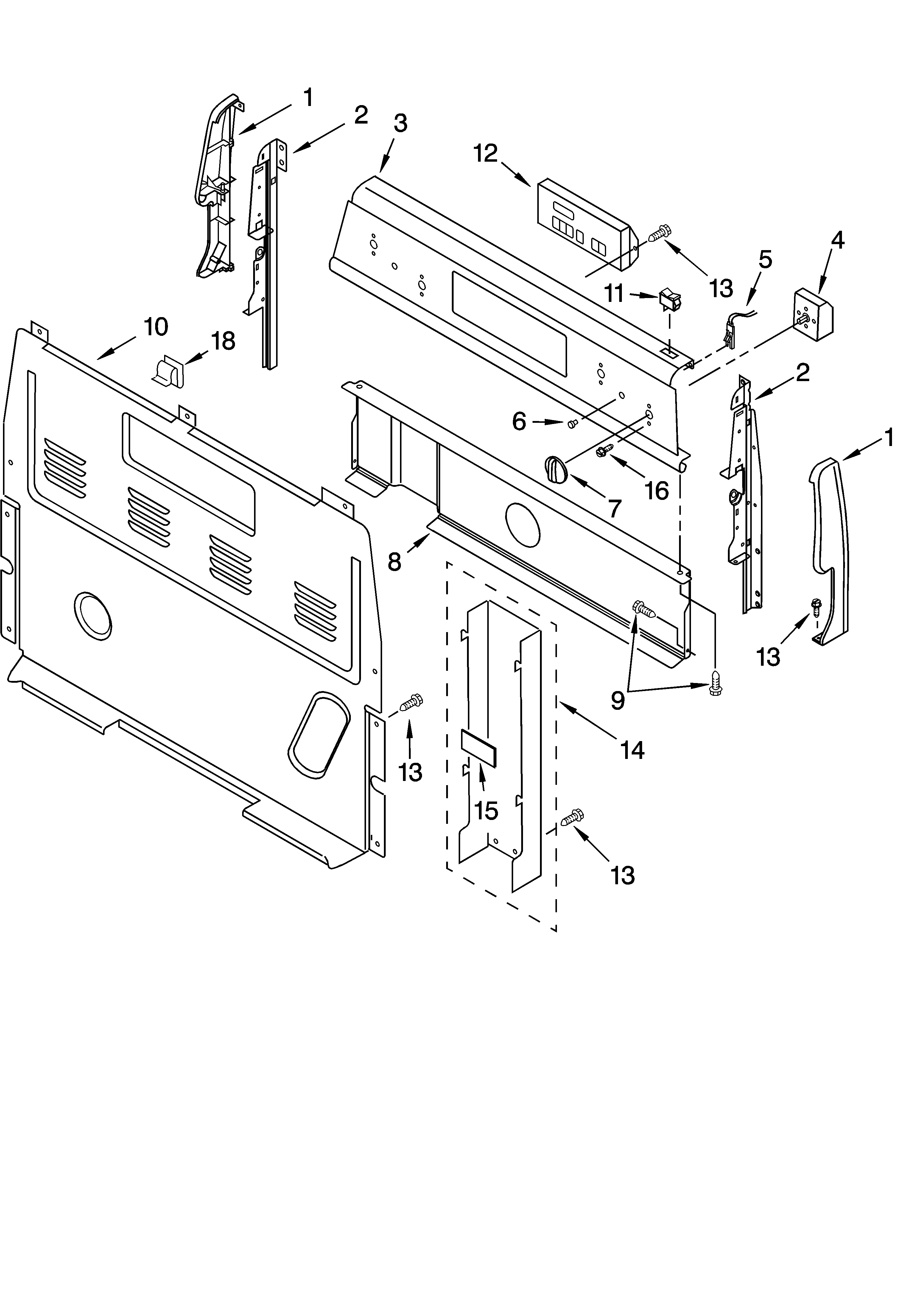 Estate TES355MQ0 control panel parts diagram