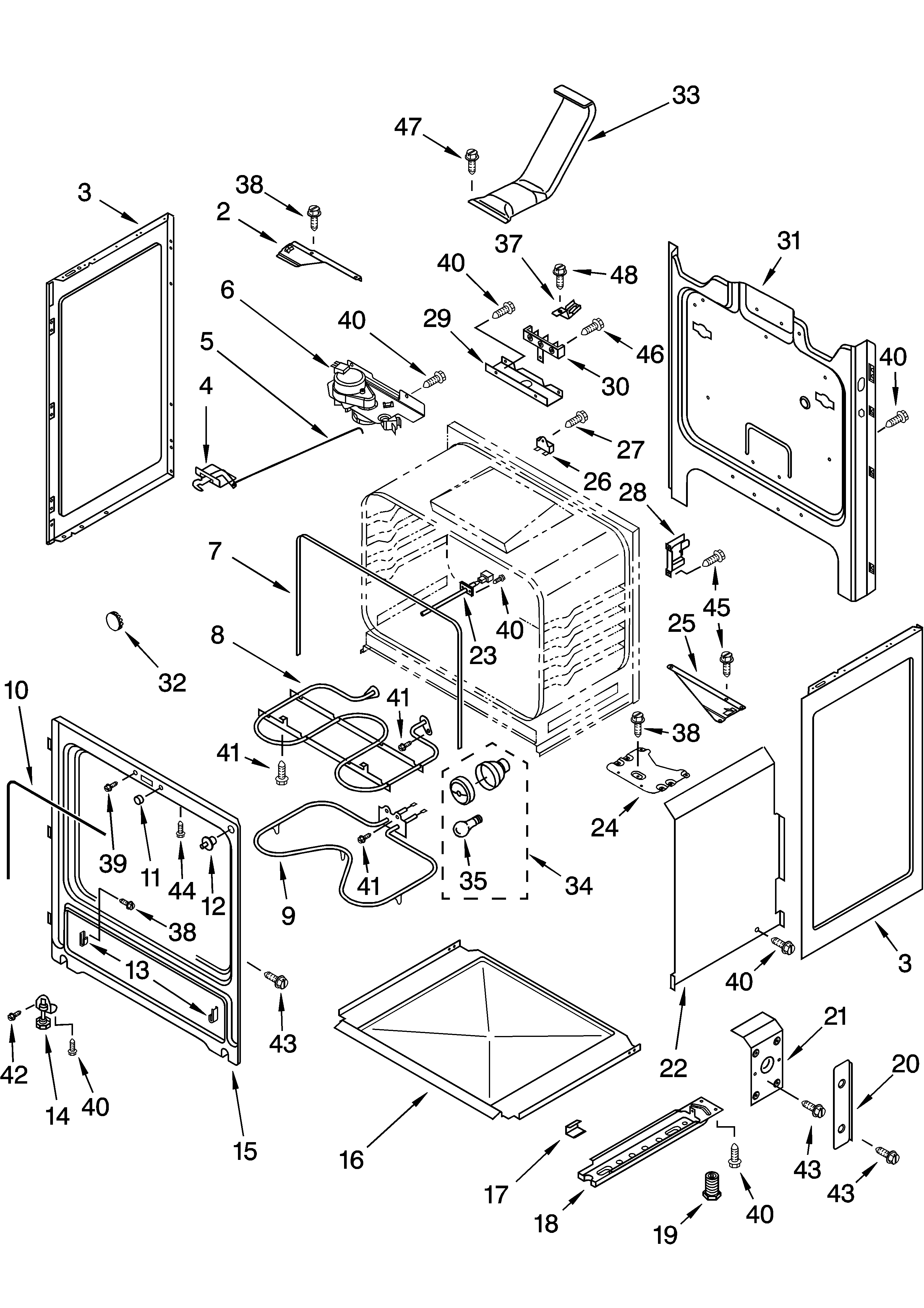 Estate TES355MQ0 chassis parts diagram
