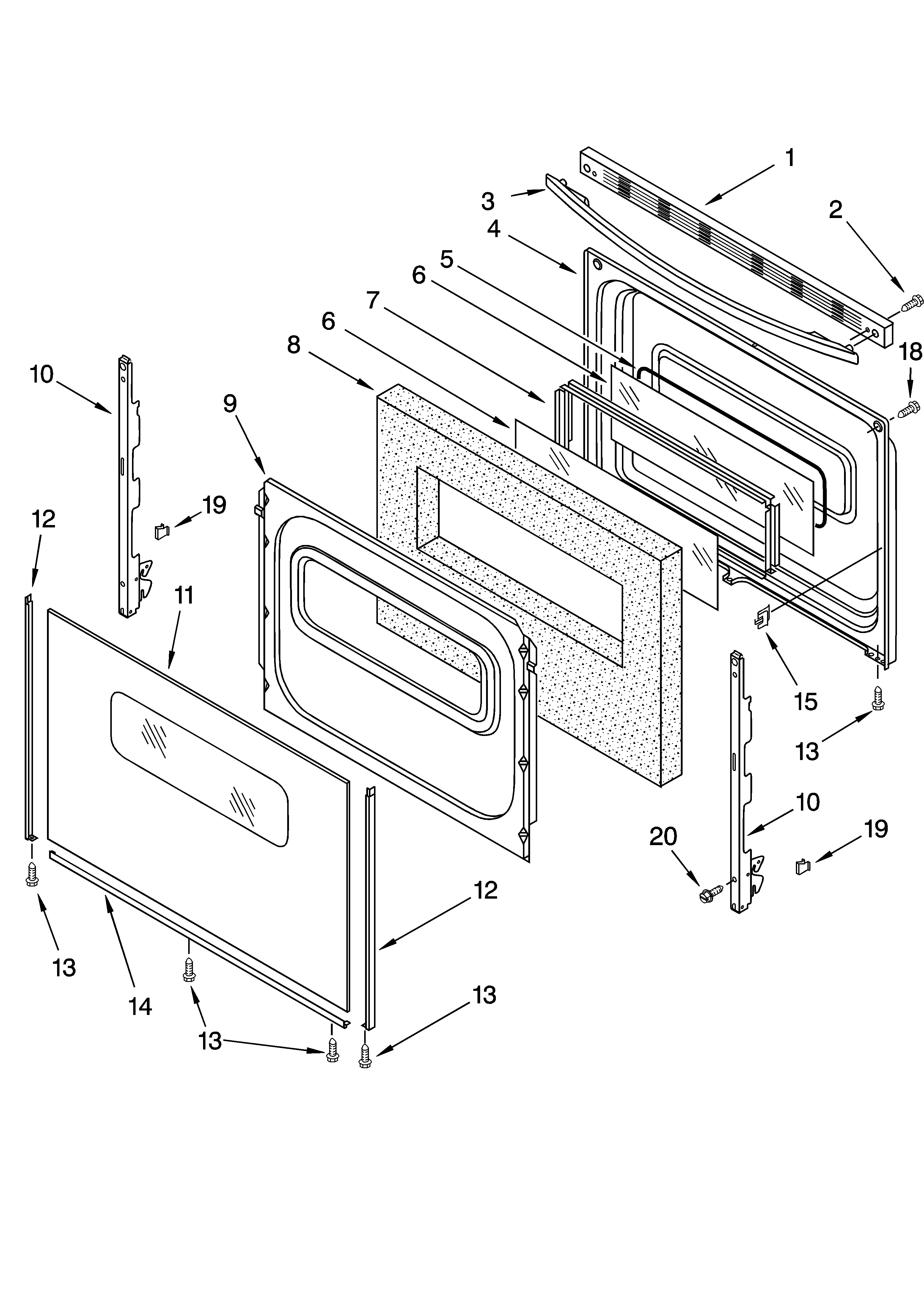Estate TES355MQ0 door parts diagram