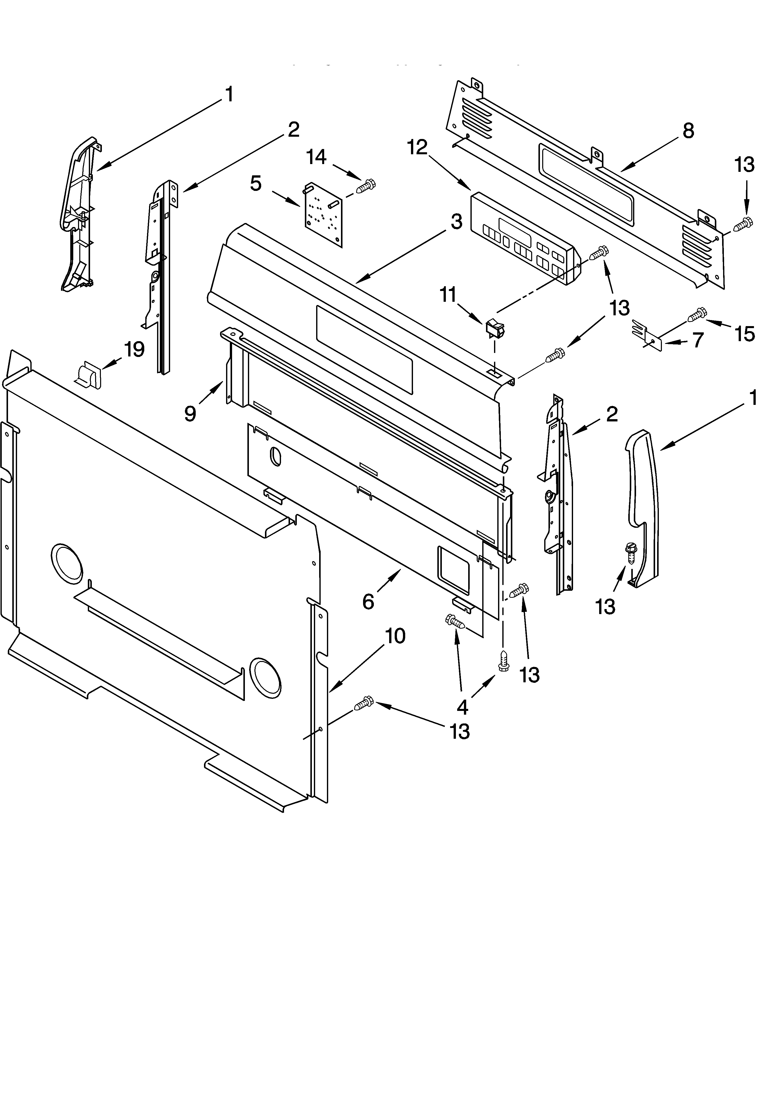 Estate TGS325MQ0 control panel parts diagram