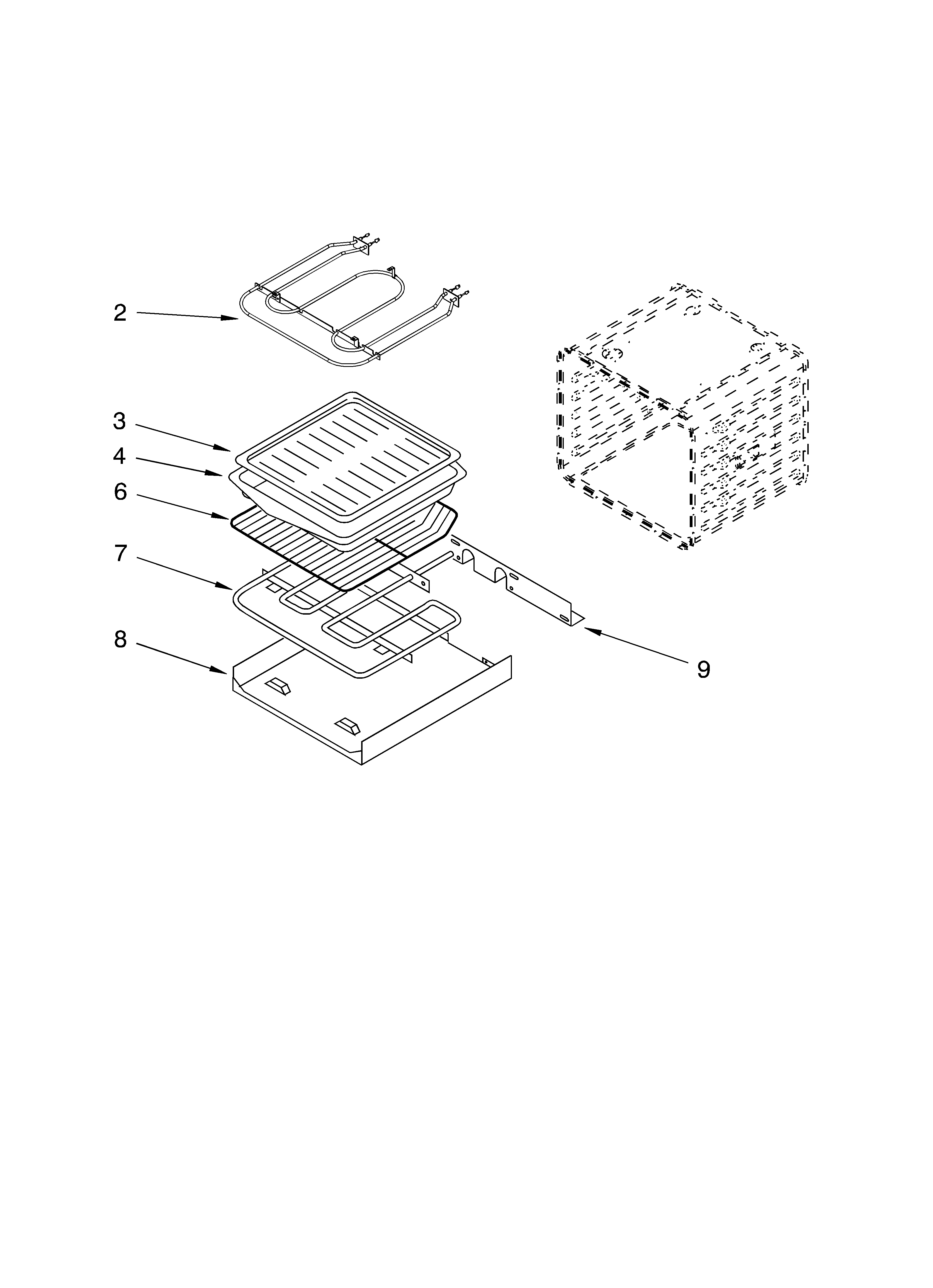 KitchenAid KEBC141KWH03 internal oven parts diagram