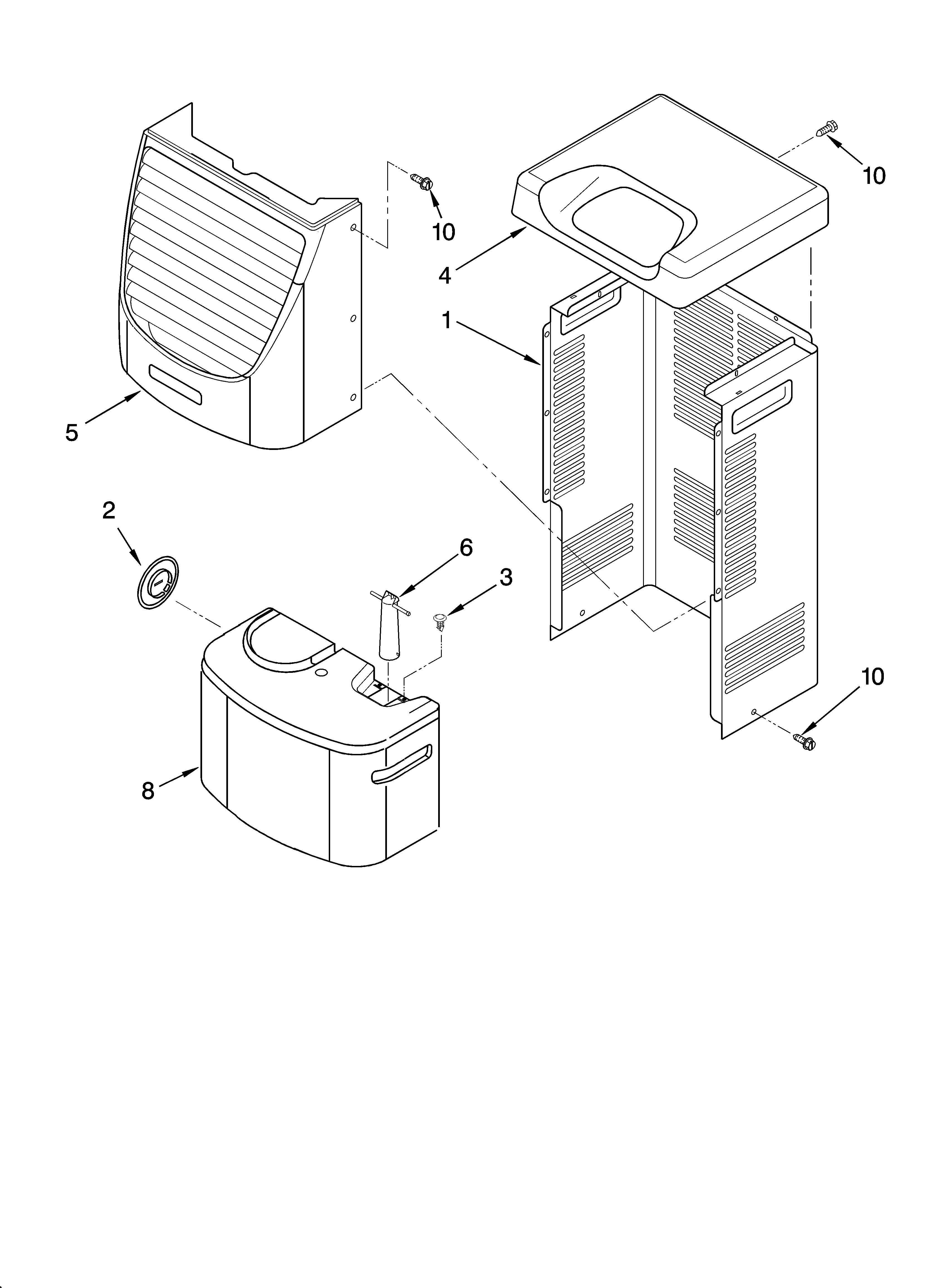 Whirlpool AD65USM2 cabinet parts diagram