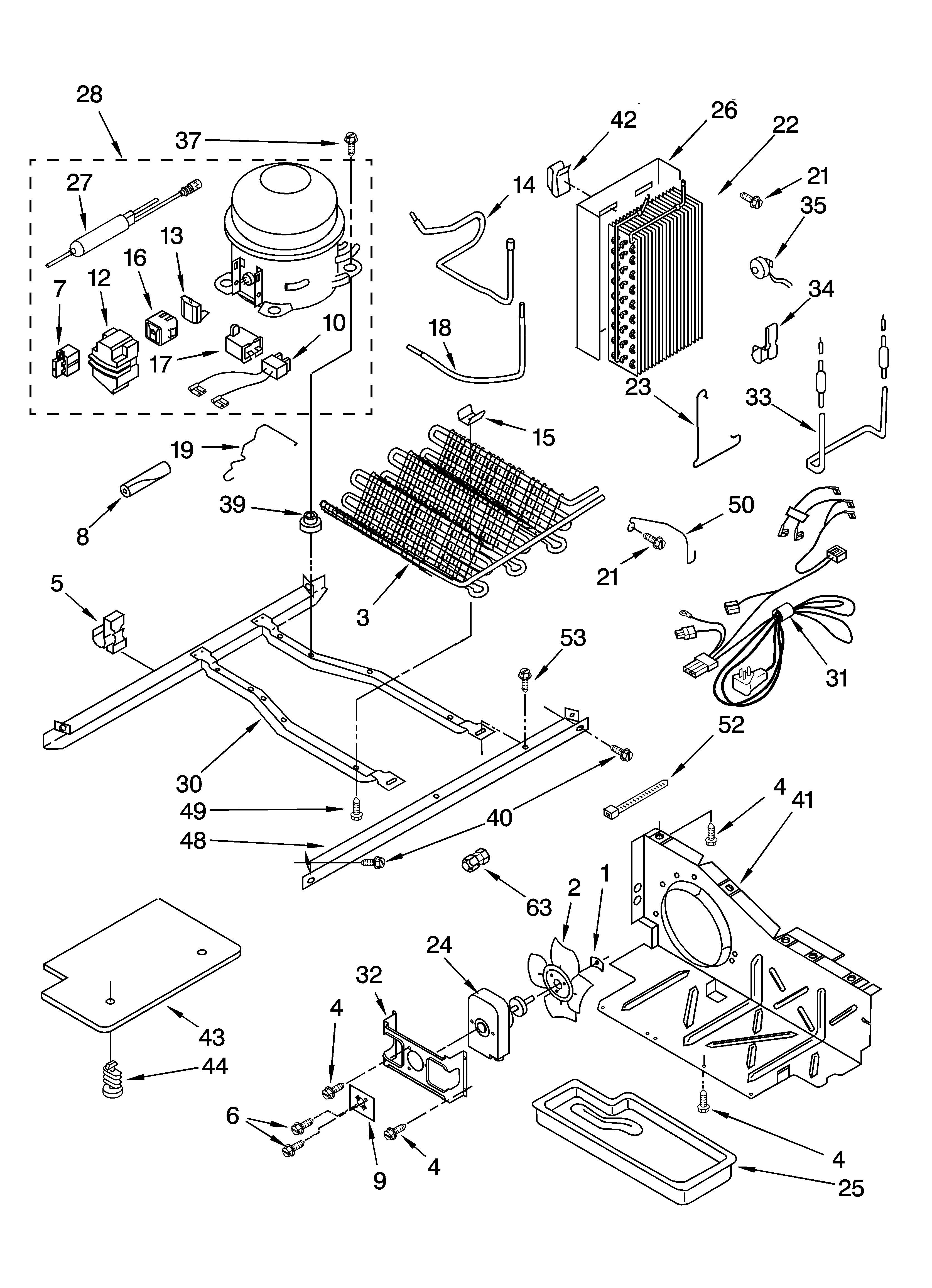 Whirlpool ED5PHEXMB10 unit parts diagram