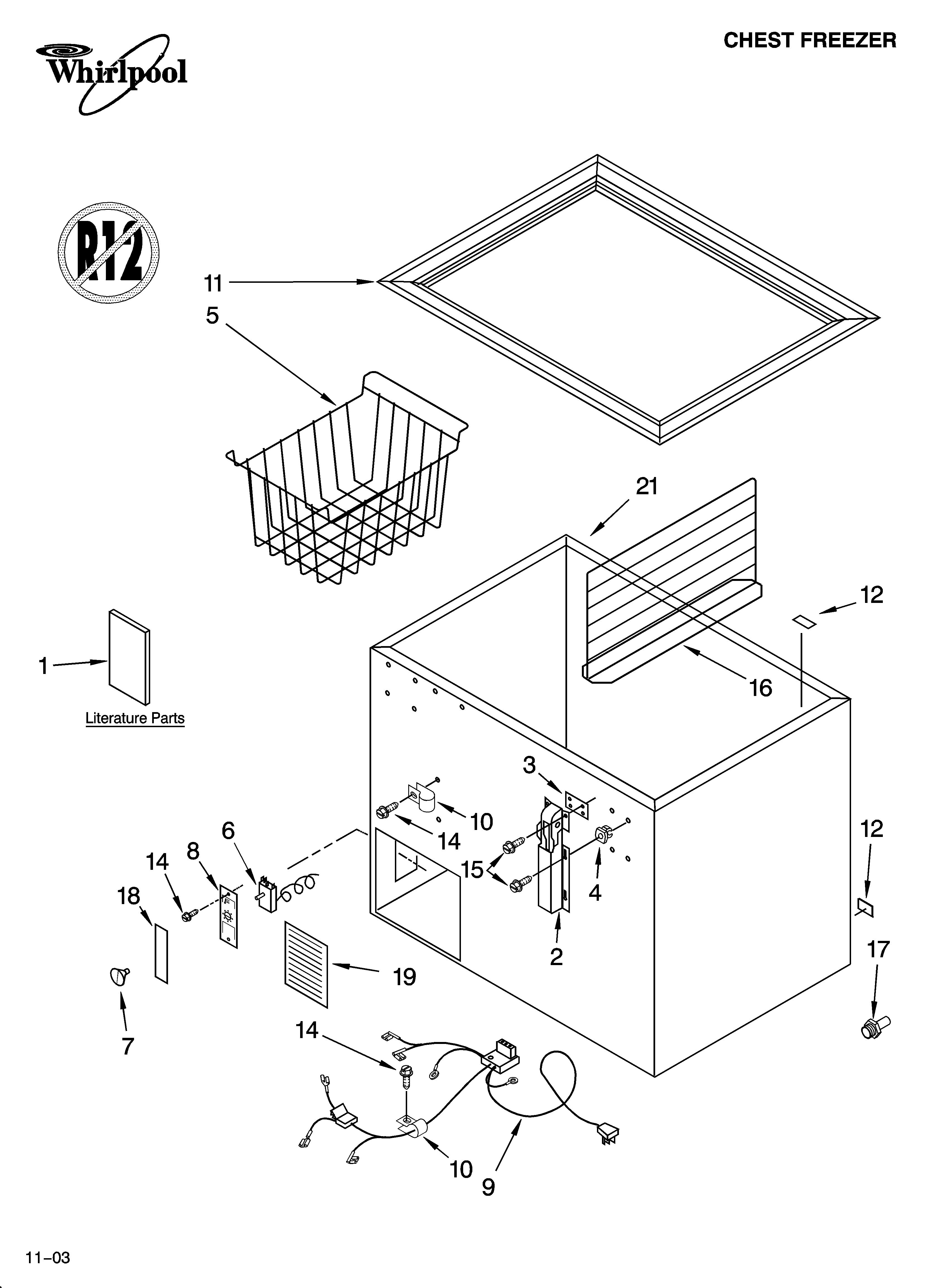 Whirlpool EH070FXMQ00 cabinet parts diagram