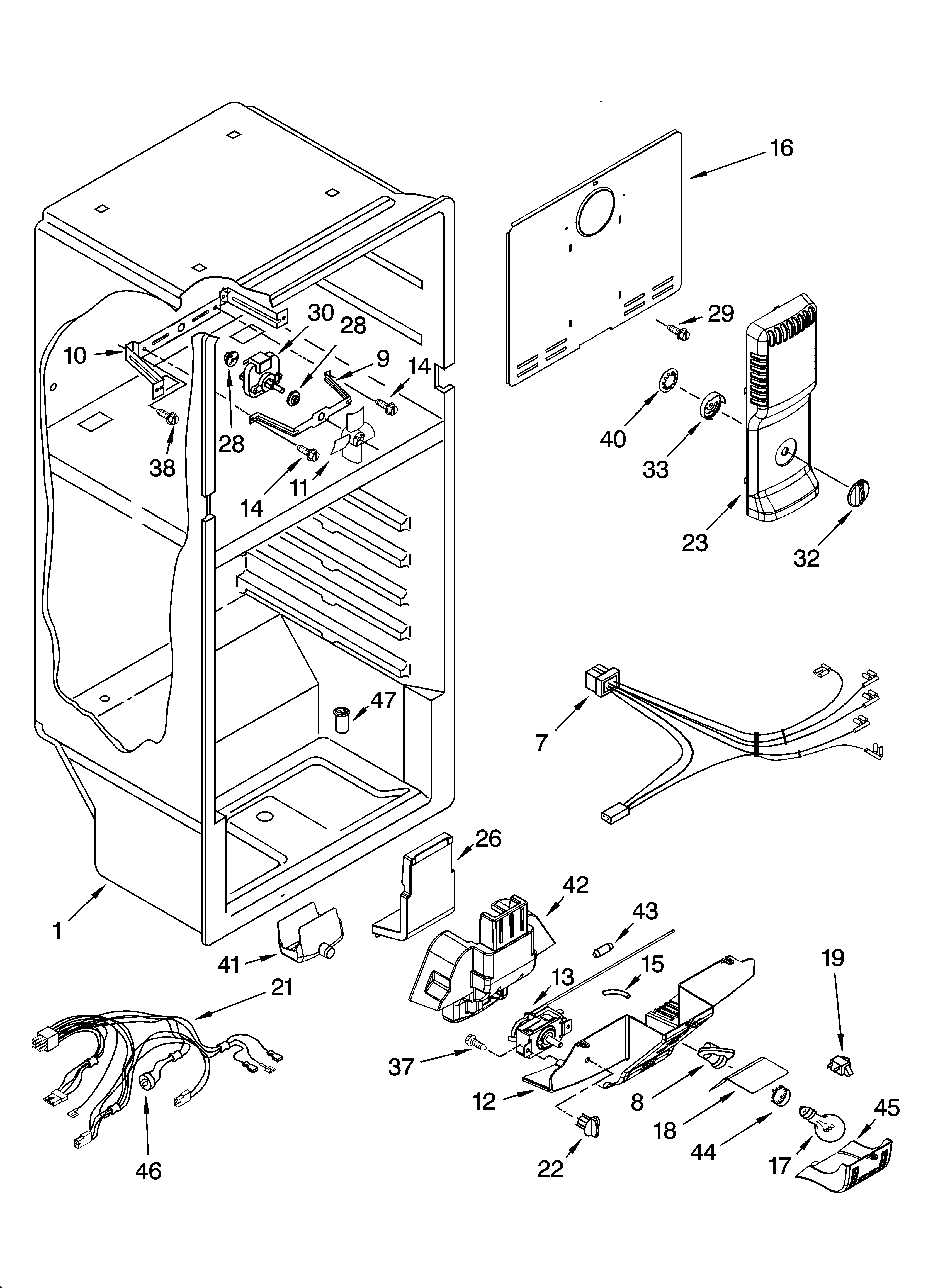 Whirlpool ET0WSRXMQ01 liner parts diagram