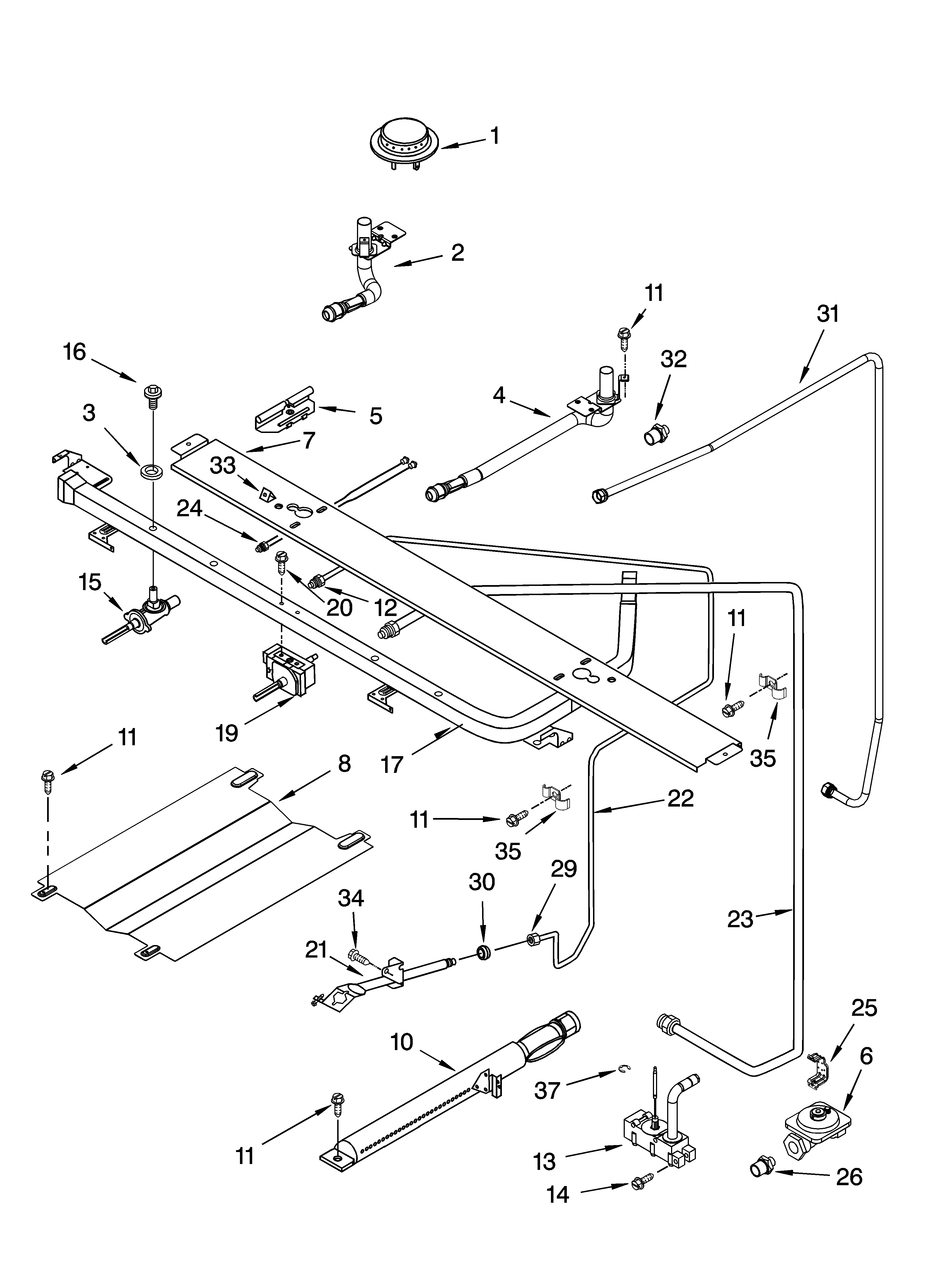 Roper FGP300KN2 manifold parts diagram