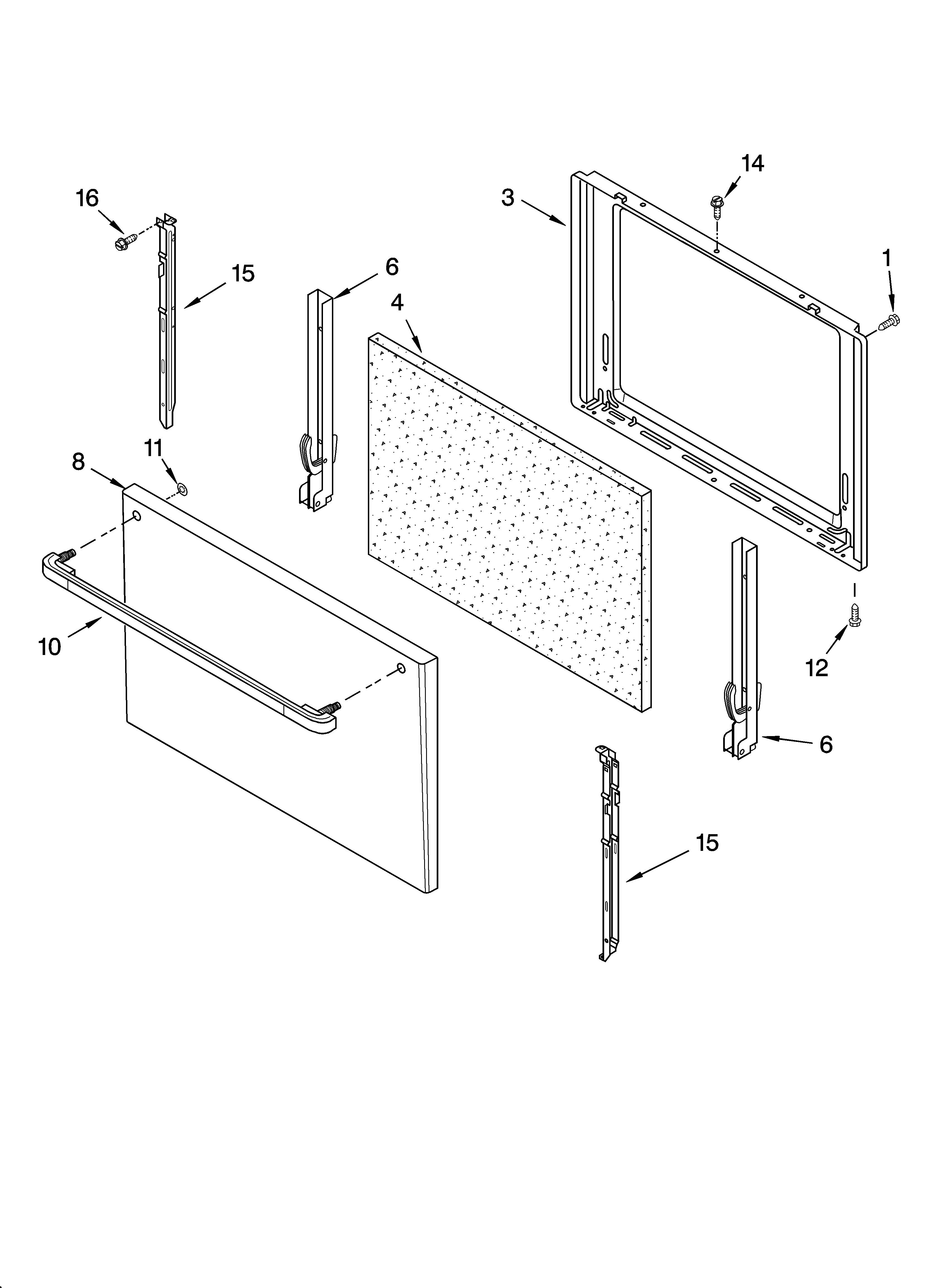 Roper FGP300KN2 door parts, miscellaneous parts diagram