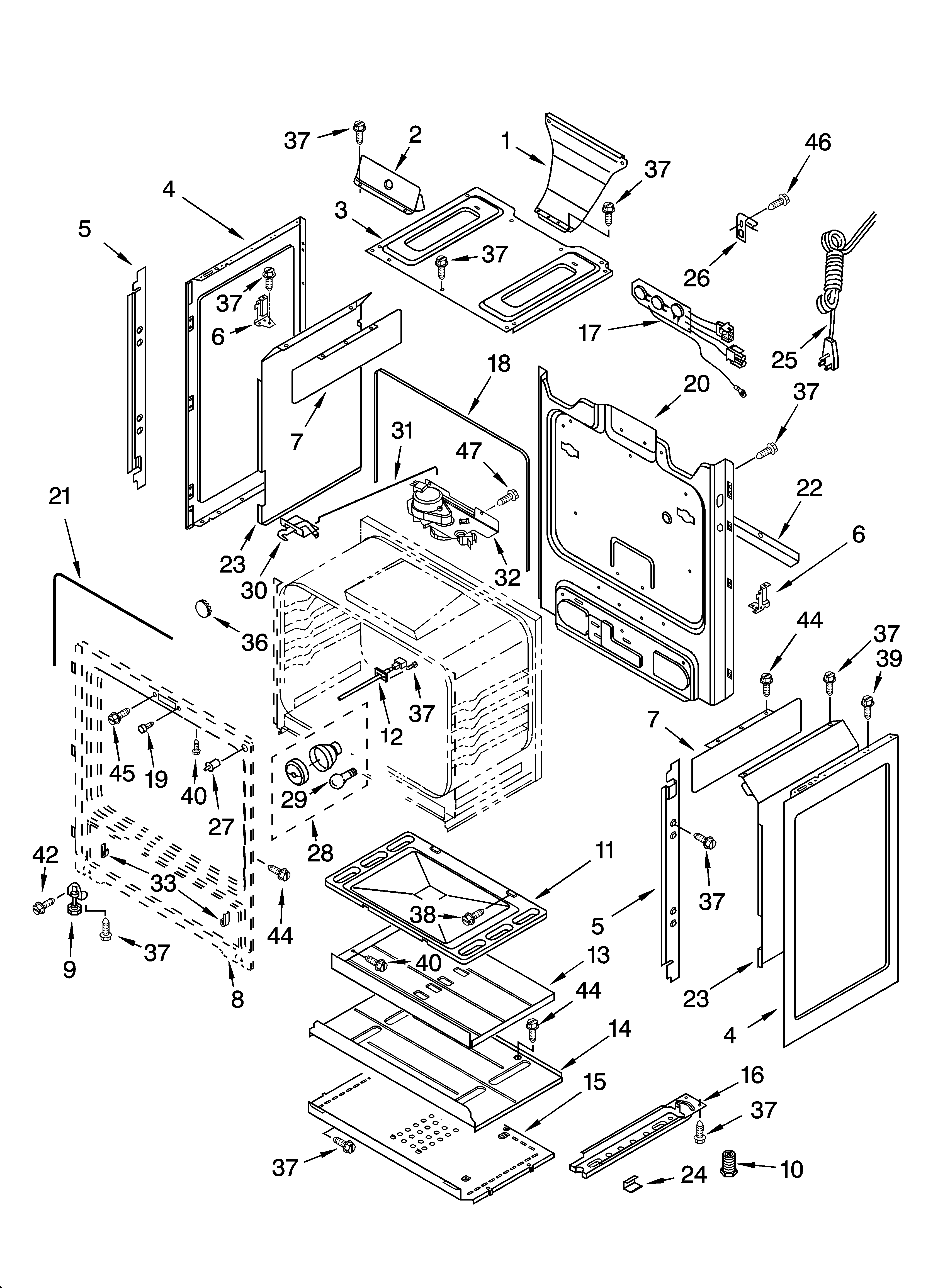 Whirlpool GS440LEMB1 chassis parts diagram