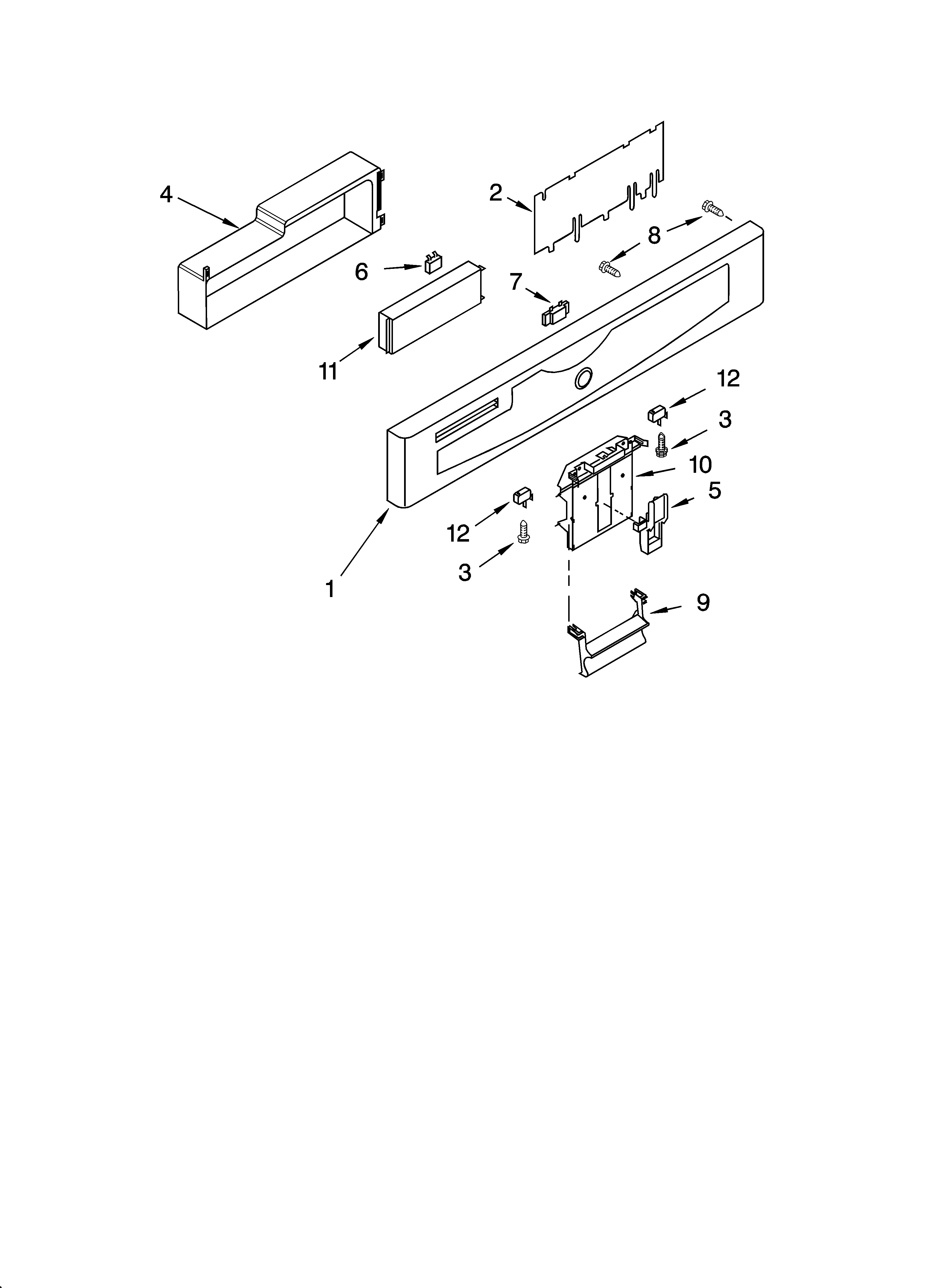 Whirlpool GU1500XTLB3 control panel parts diagram