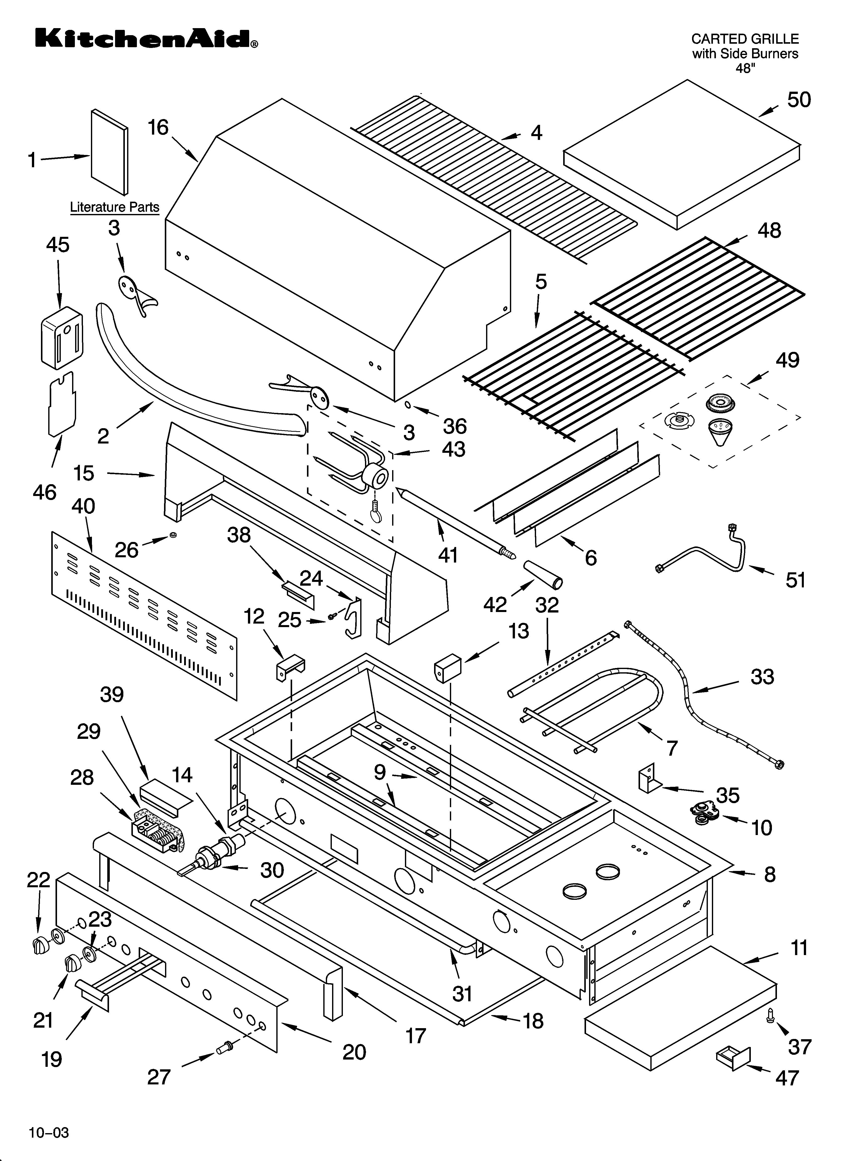 KitchenAid KFGR382LSS0 grille parts diagram