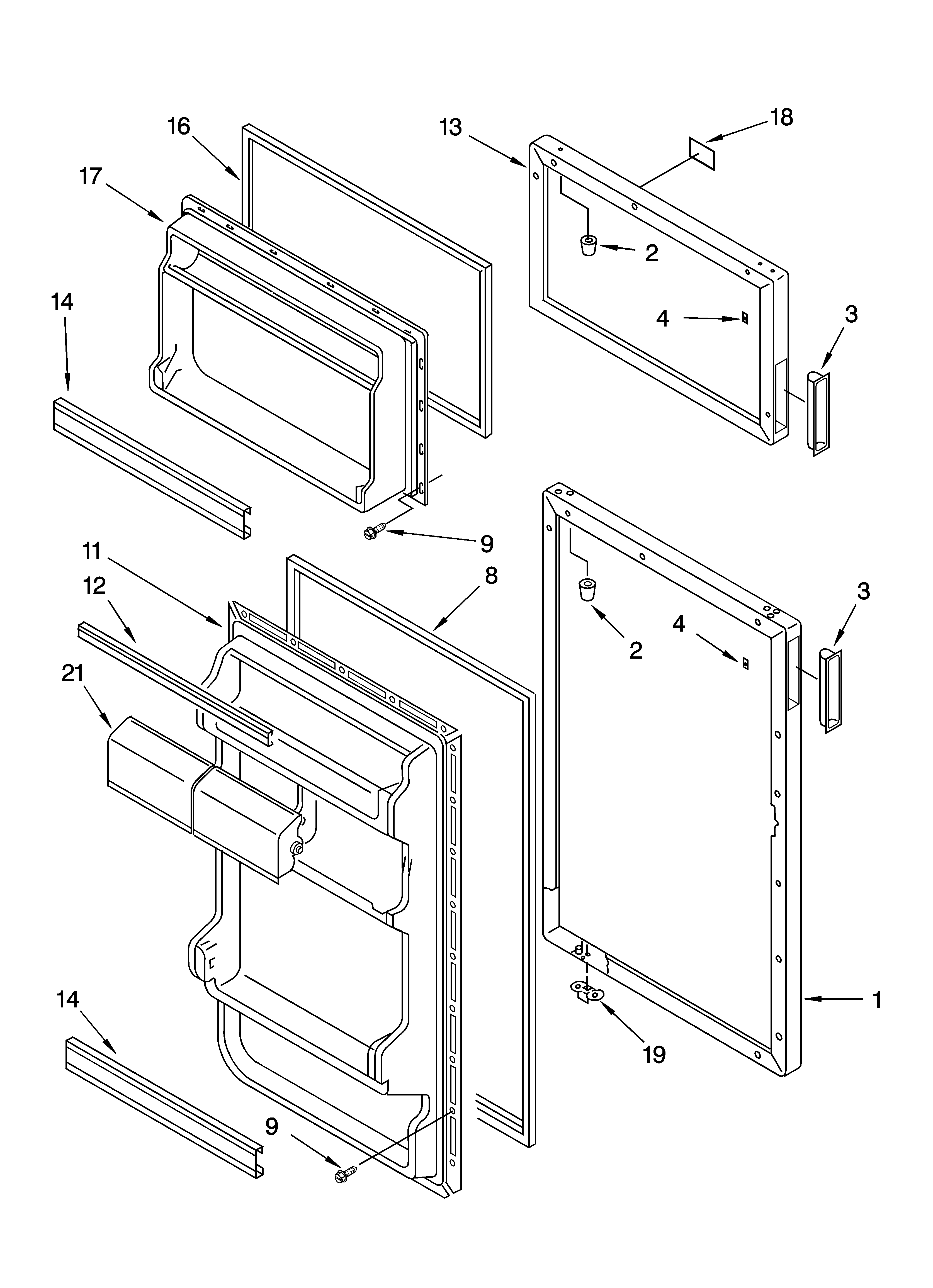 Roper RT12VKYKQ00 door parts diagram
