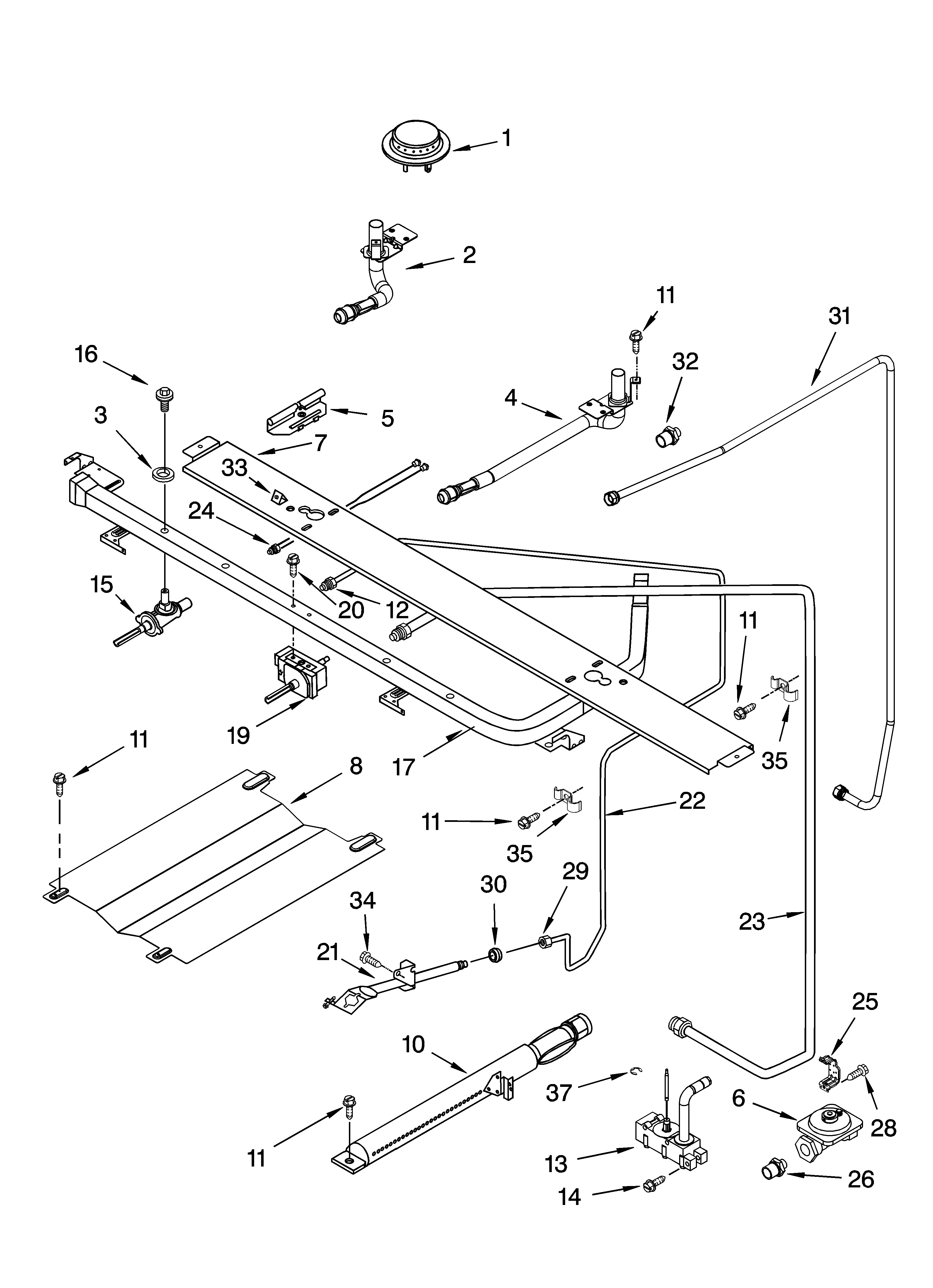 Whirlpool SF3020SKW2 manifold parts diagram