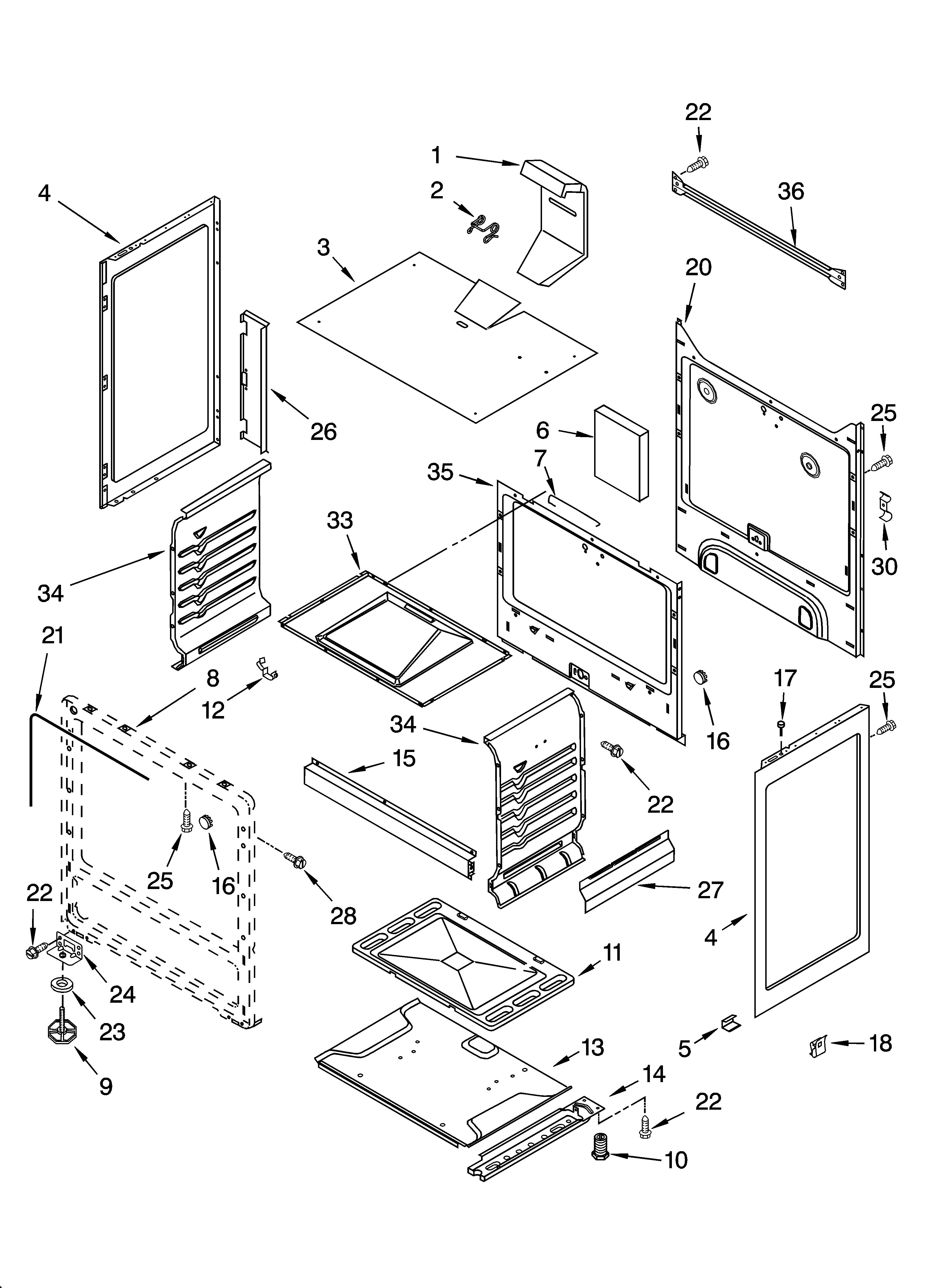 Whirlpool SF3020SKW2 chassis parts diagram