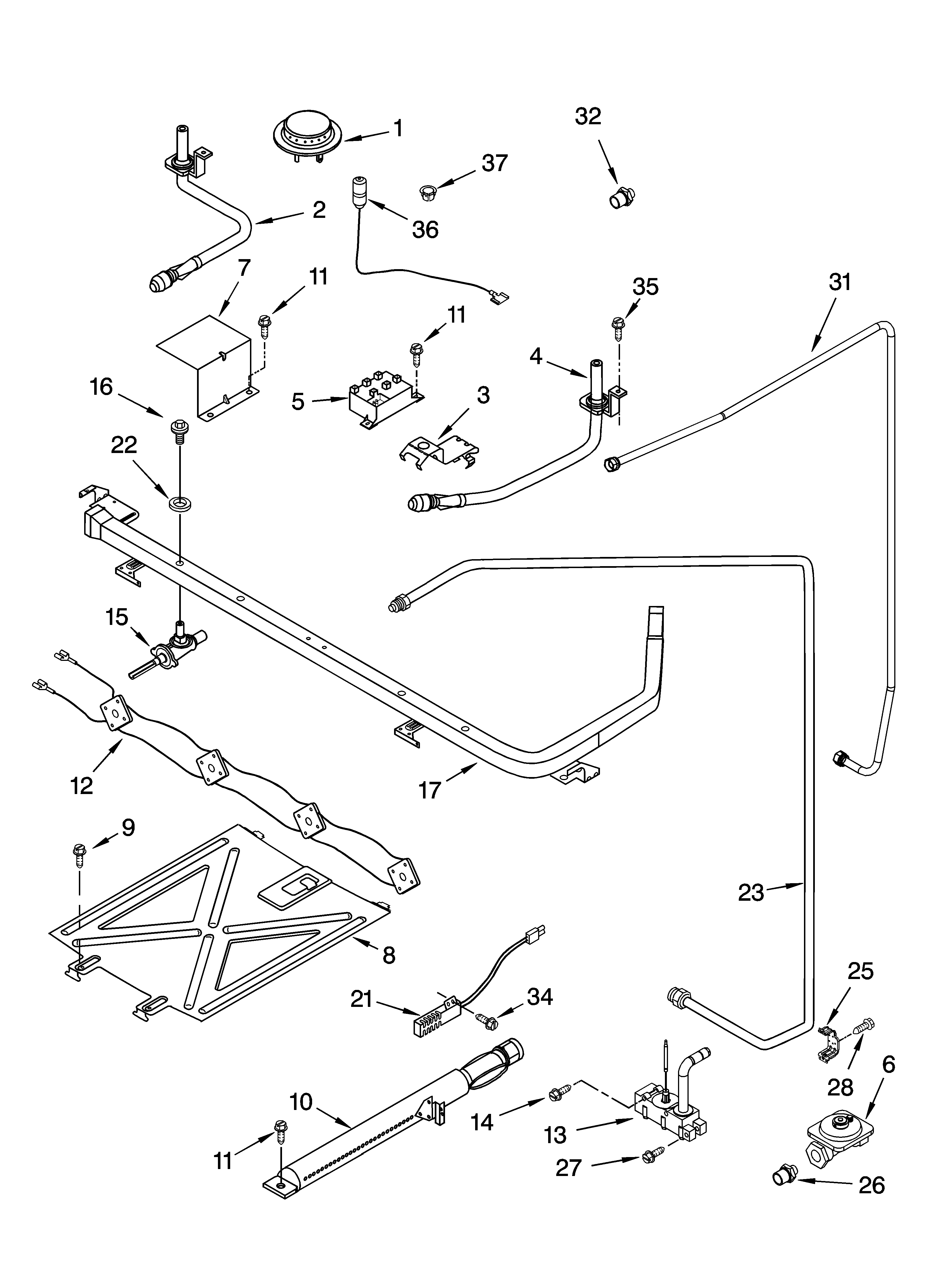 Whirlpool SF315PEMB1 manifold parts diagram