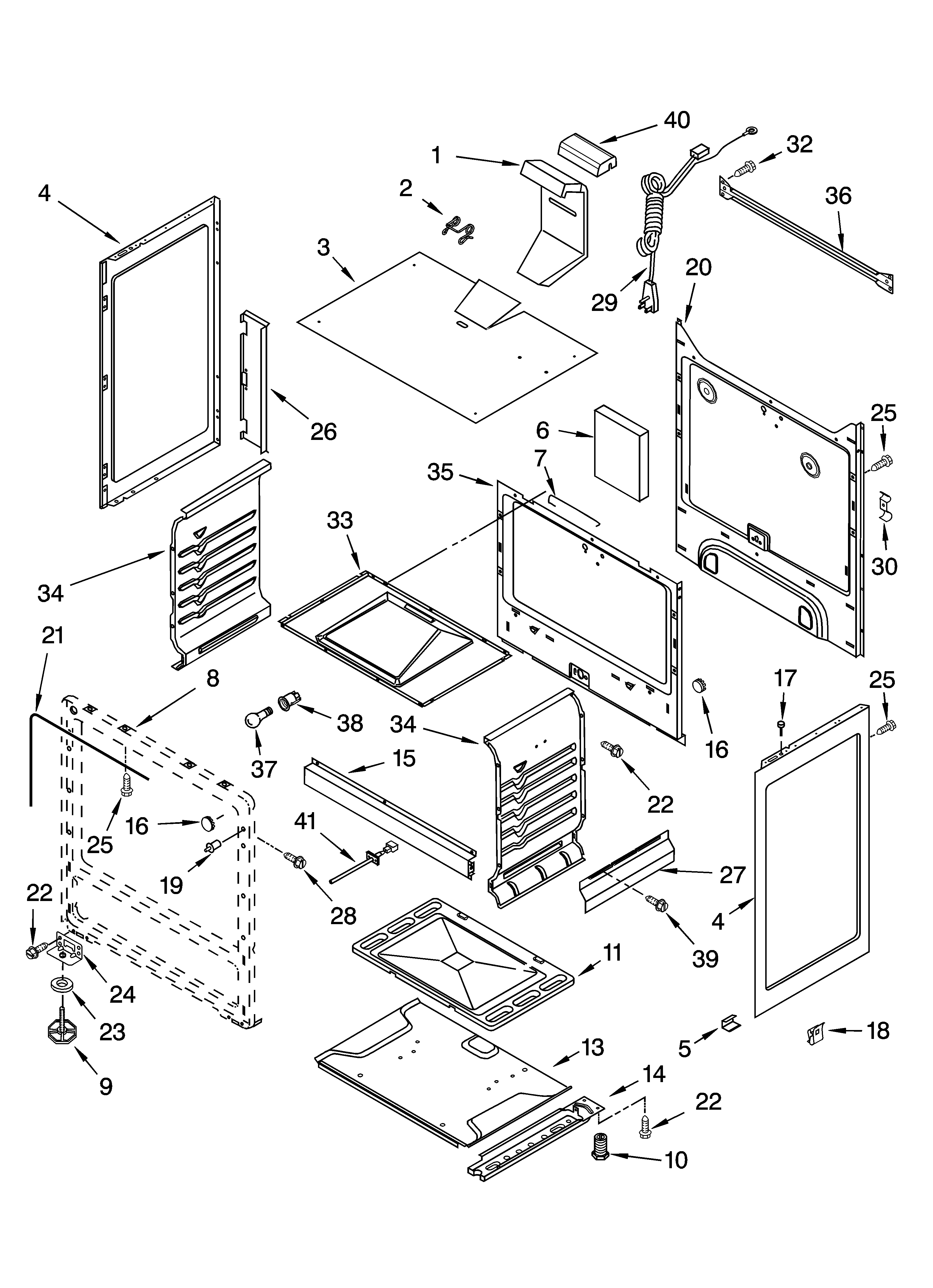 Whirlpool SF315PEMB1 chassis parts diagram
