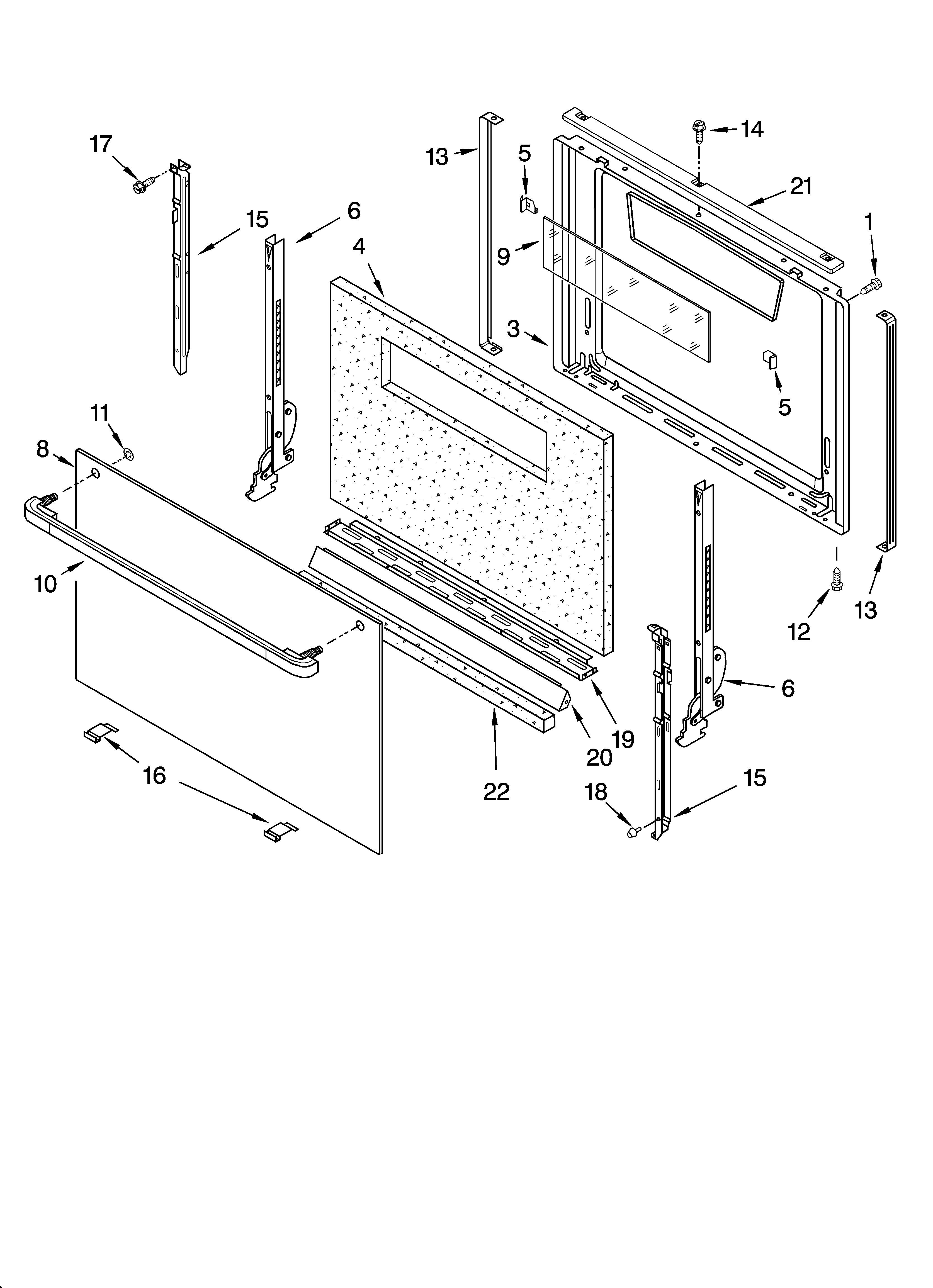 Whirlpool SF315PEMB1 door parts, miscellaneous parts diagram
