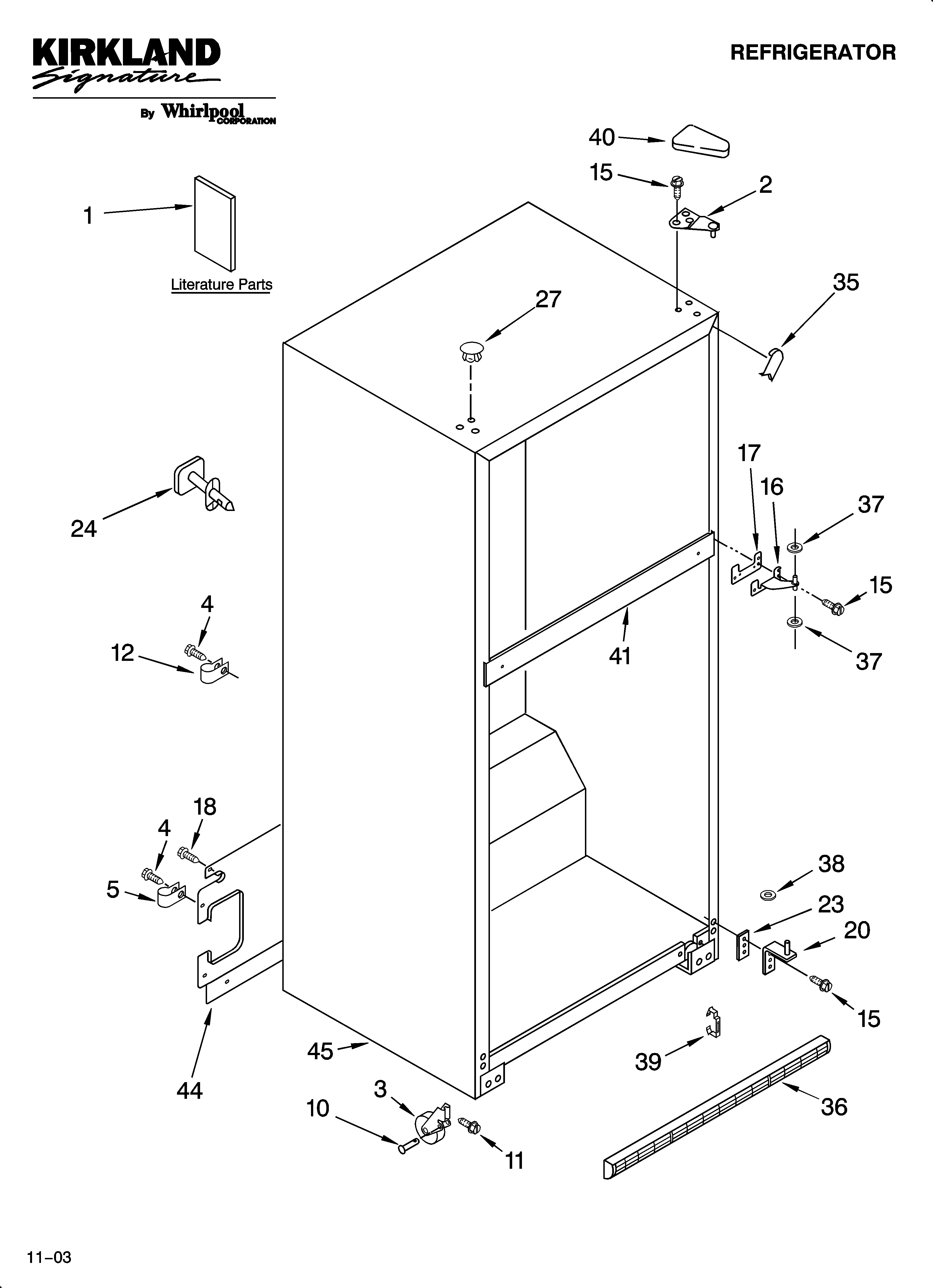 Kirkland 7ST21HPXLQ01 cabinet parts diagram