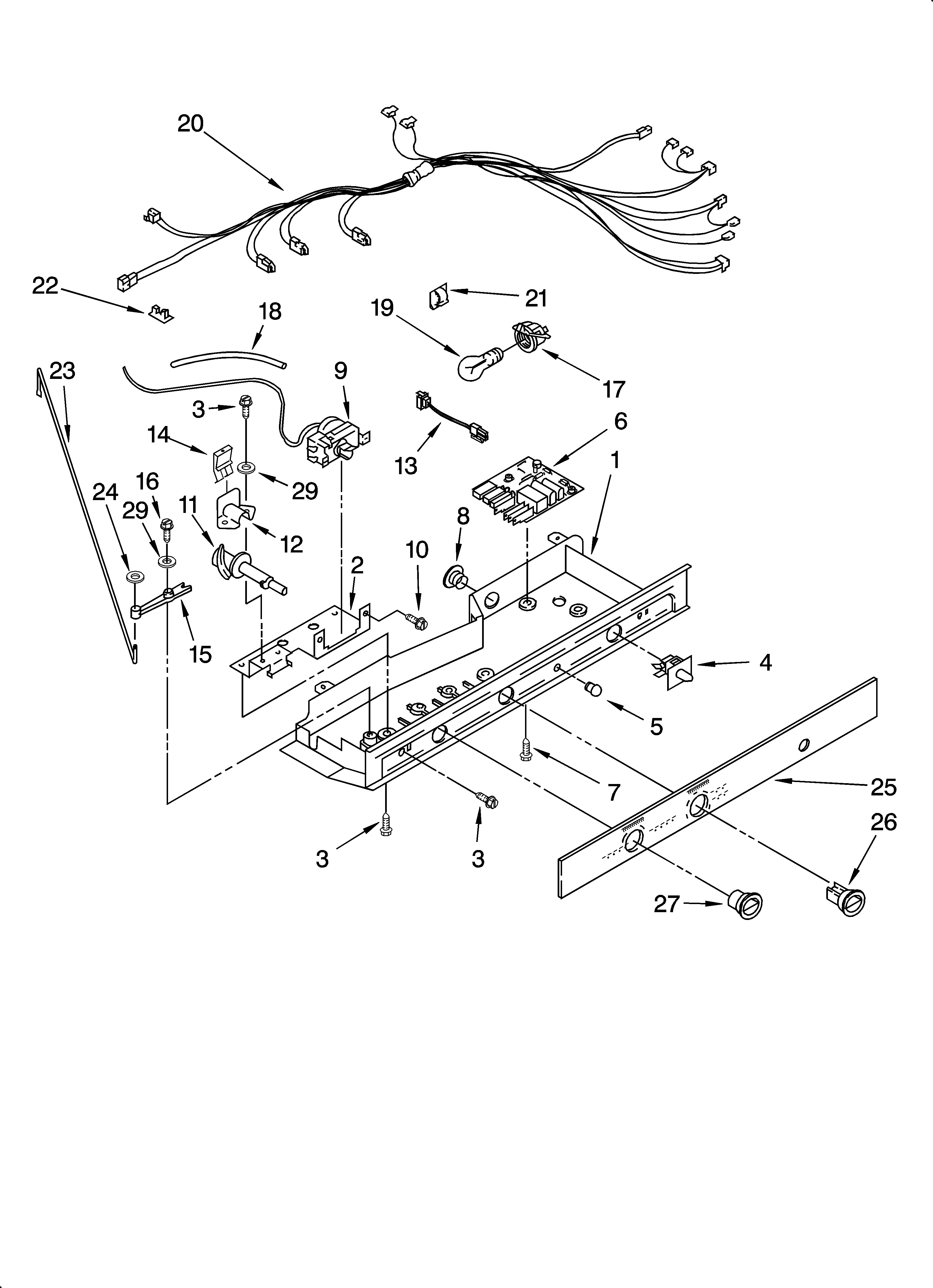 Whirlpool ED5PHEXNL00 control parts diagram