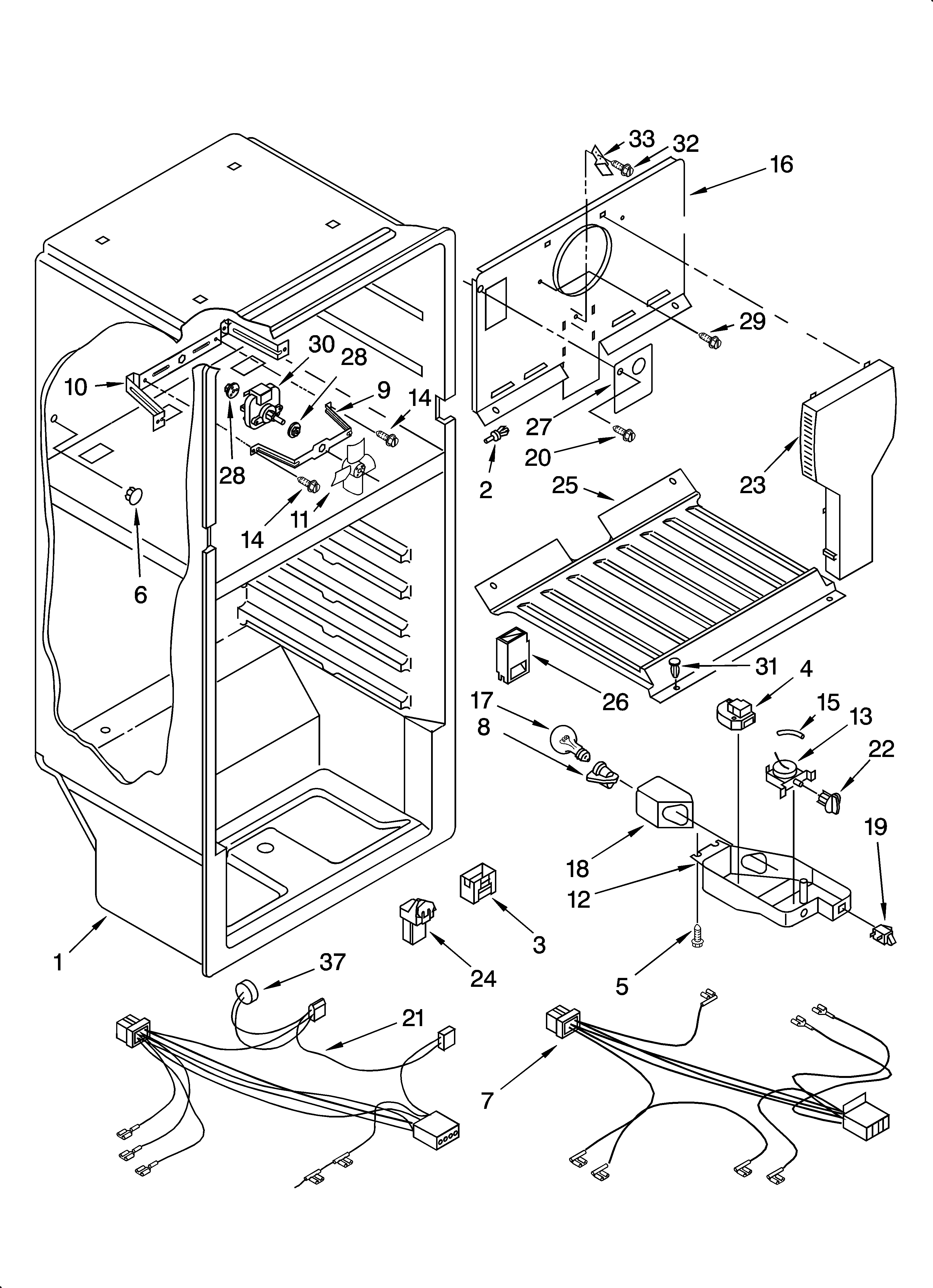 Roper RT16DKYKT01 liner parts diagram