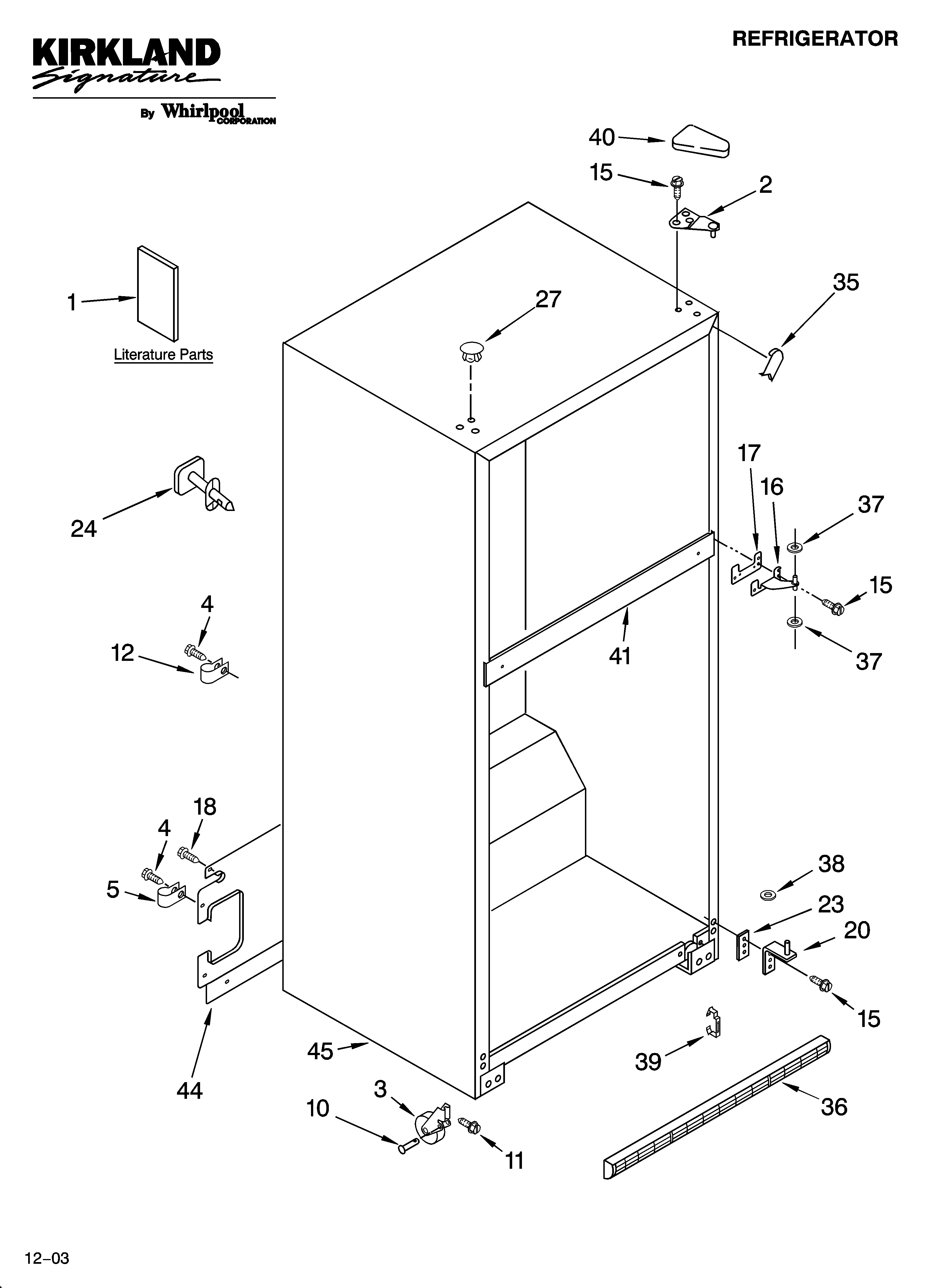 Kirkland 7ST21HPXLQ02 cabinet parts diagram