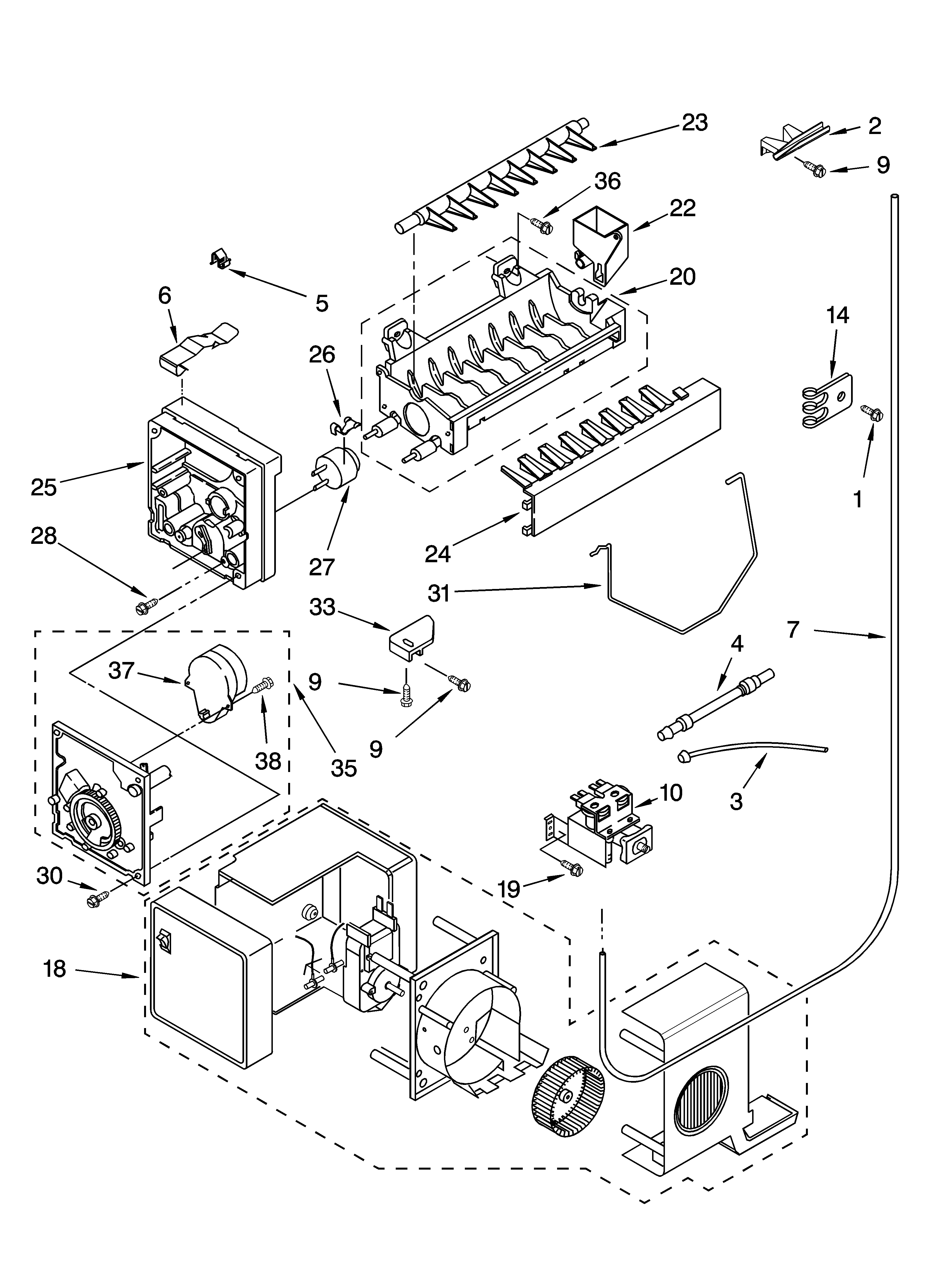 Whirlpool ED2PHEXNB00 icemaker parts - icemaker parts - parts not illustrate diagram