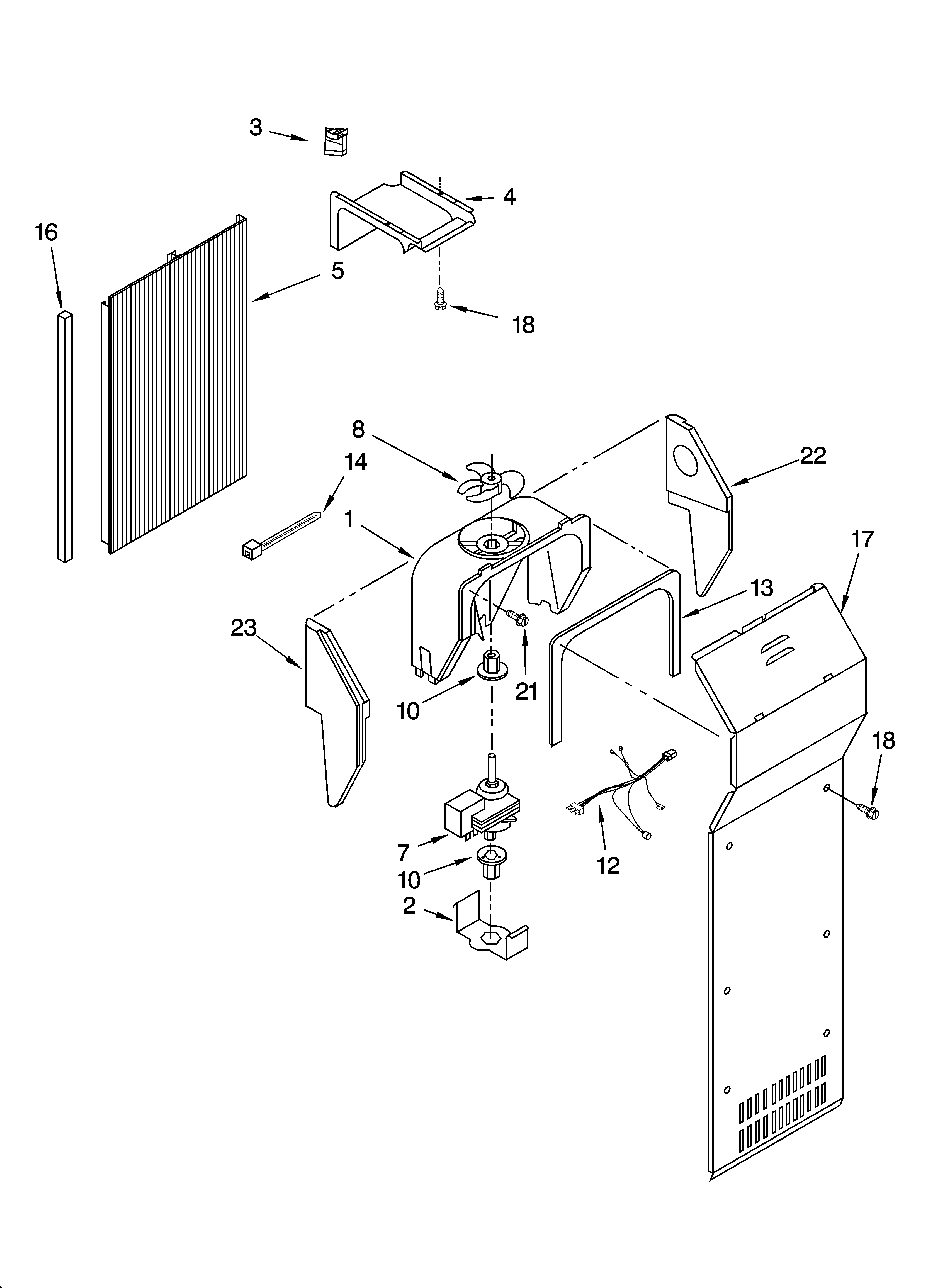Whirlpool ED2SHAXMB10 air flow parts, parts not illustrated diagram