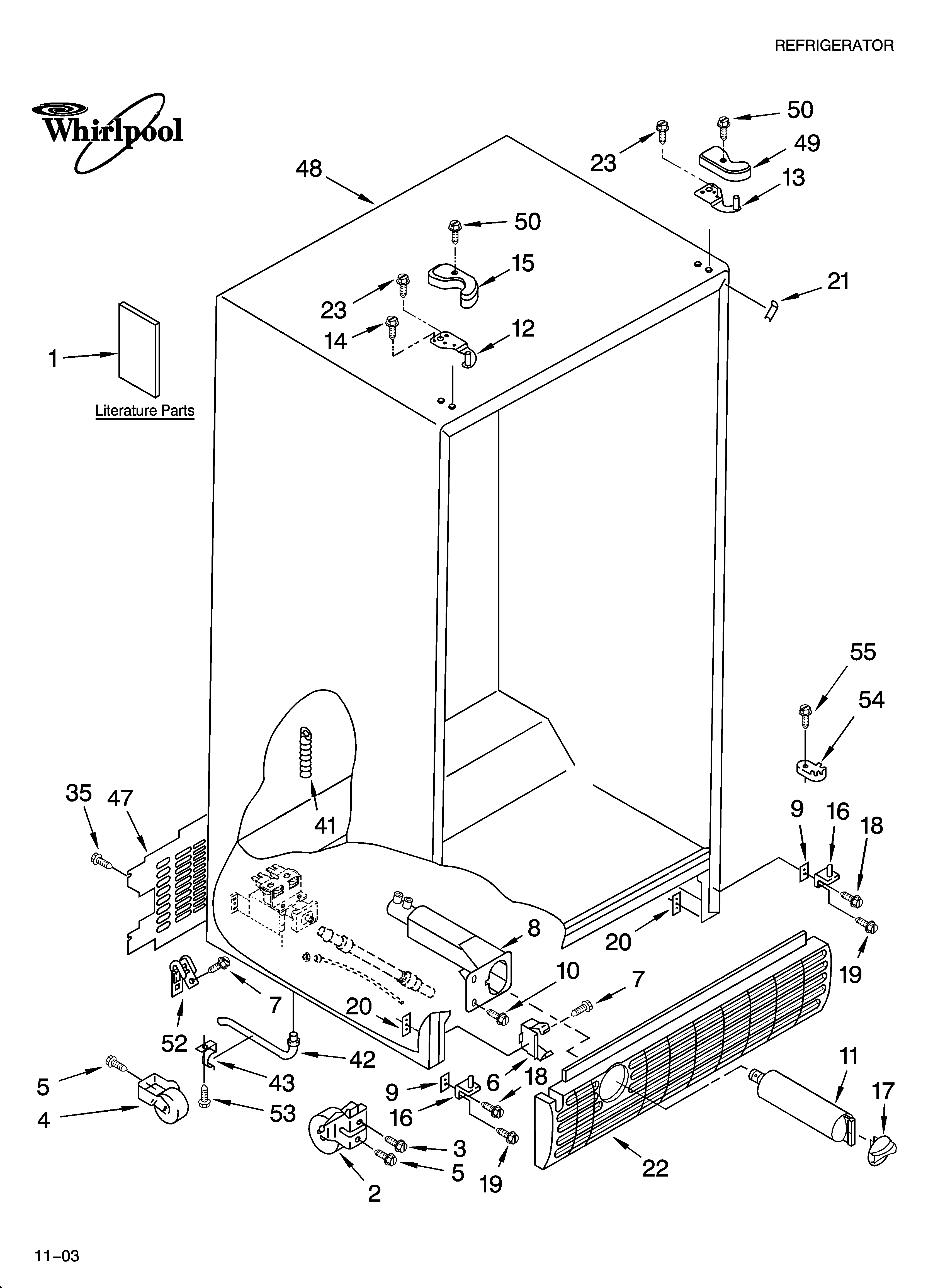 Whirlpool ED5FHEXMQ10 cabinet parts diagram