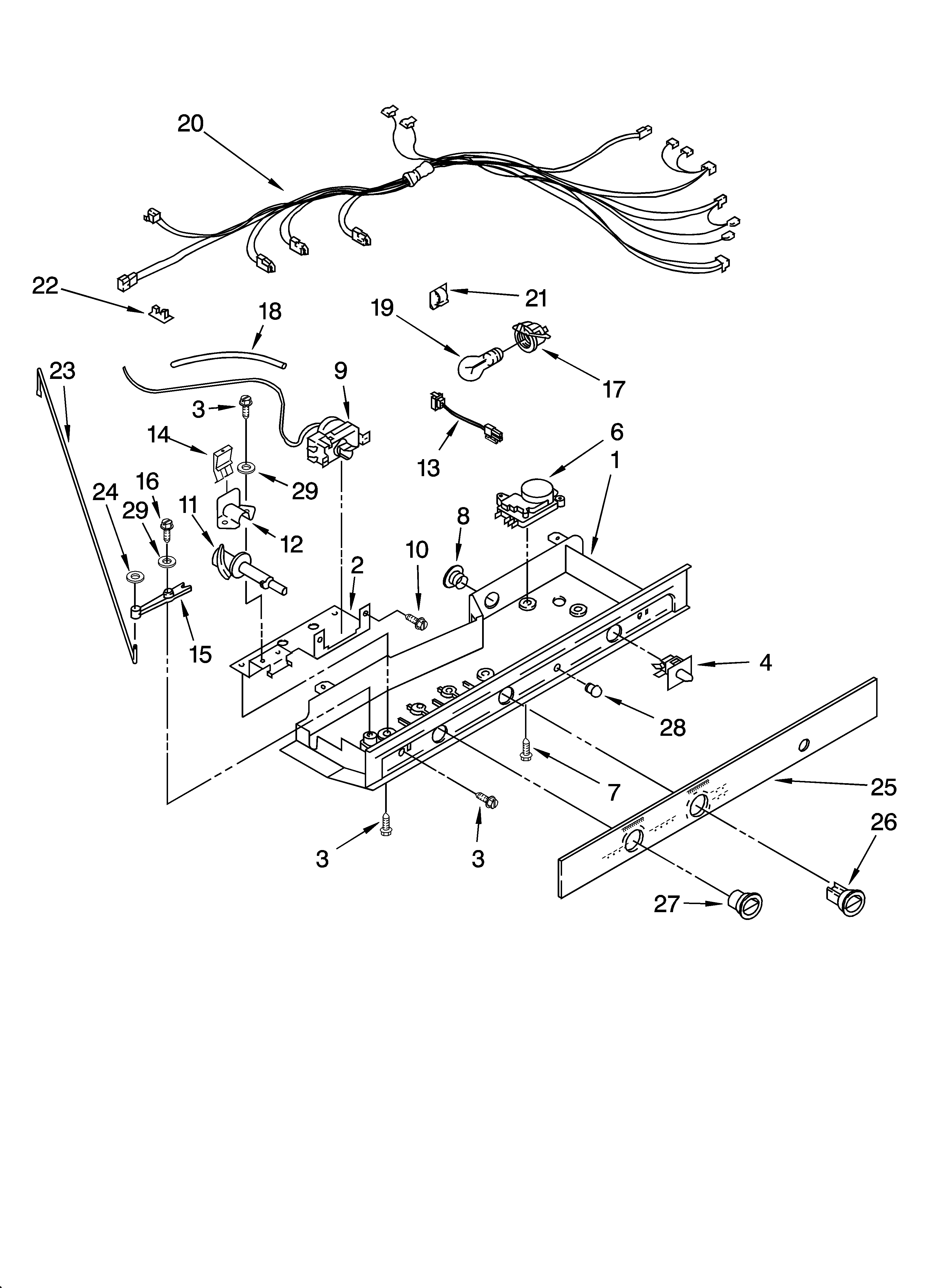 Whirlpool ED5FHEXMQ10 control parts diagram