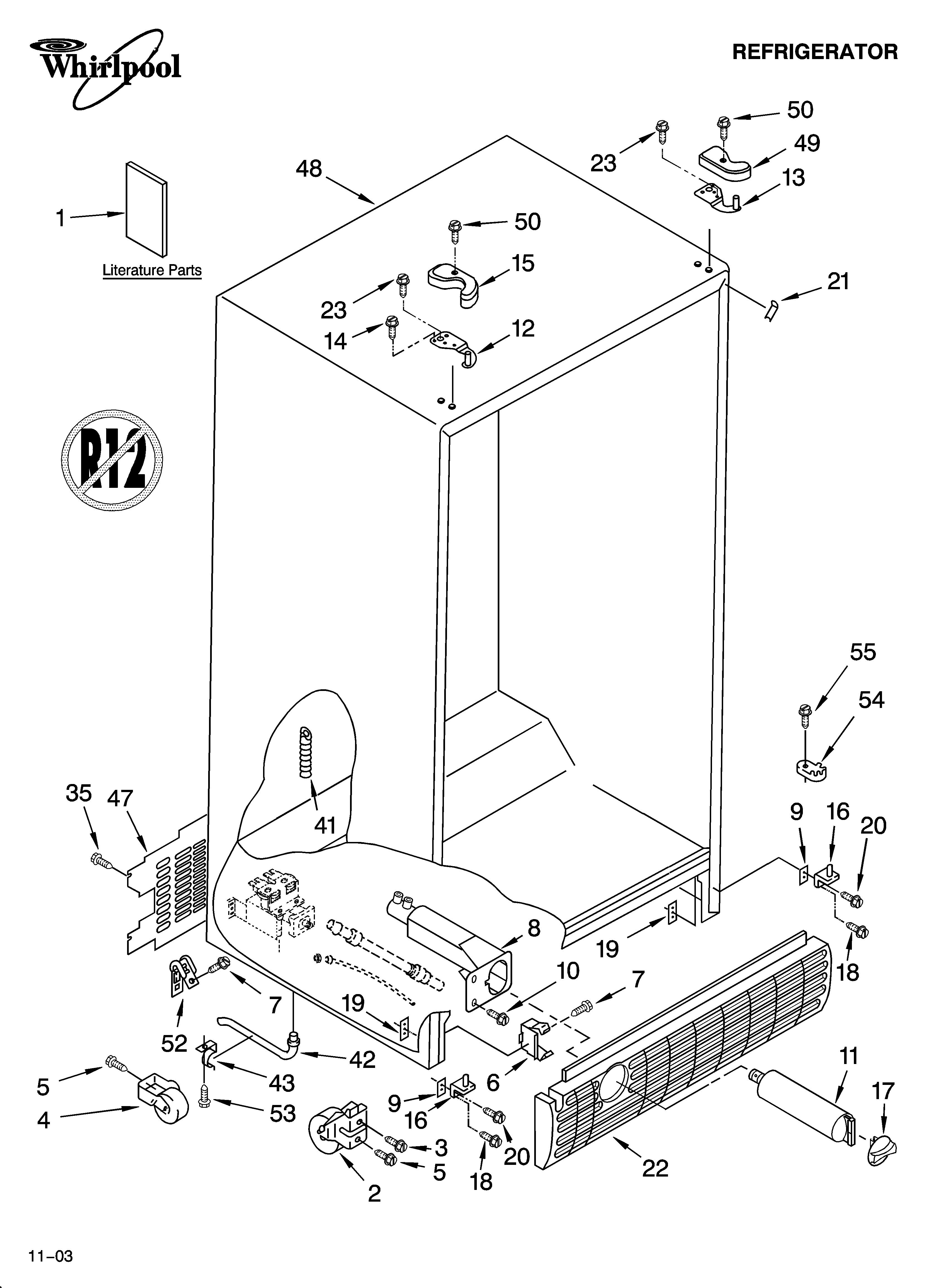 Whirlpool ED5FHGXKT05 cabinet parts diagram