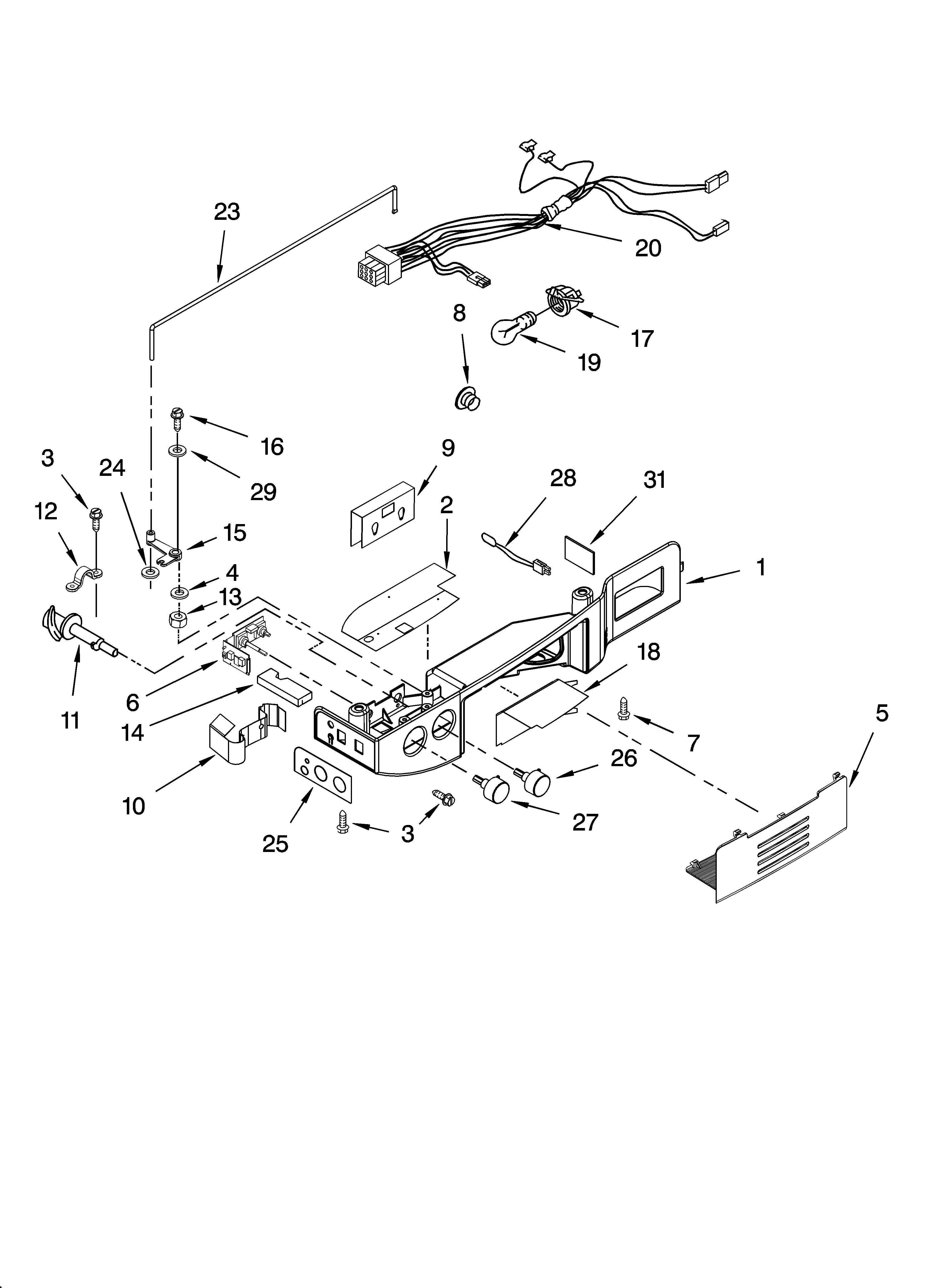Whirlpool ED5LHAXML10 control parts diagram