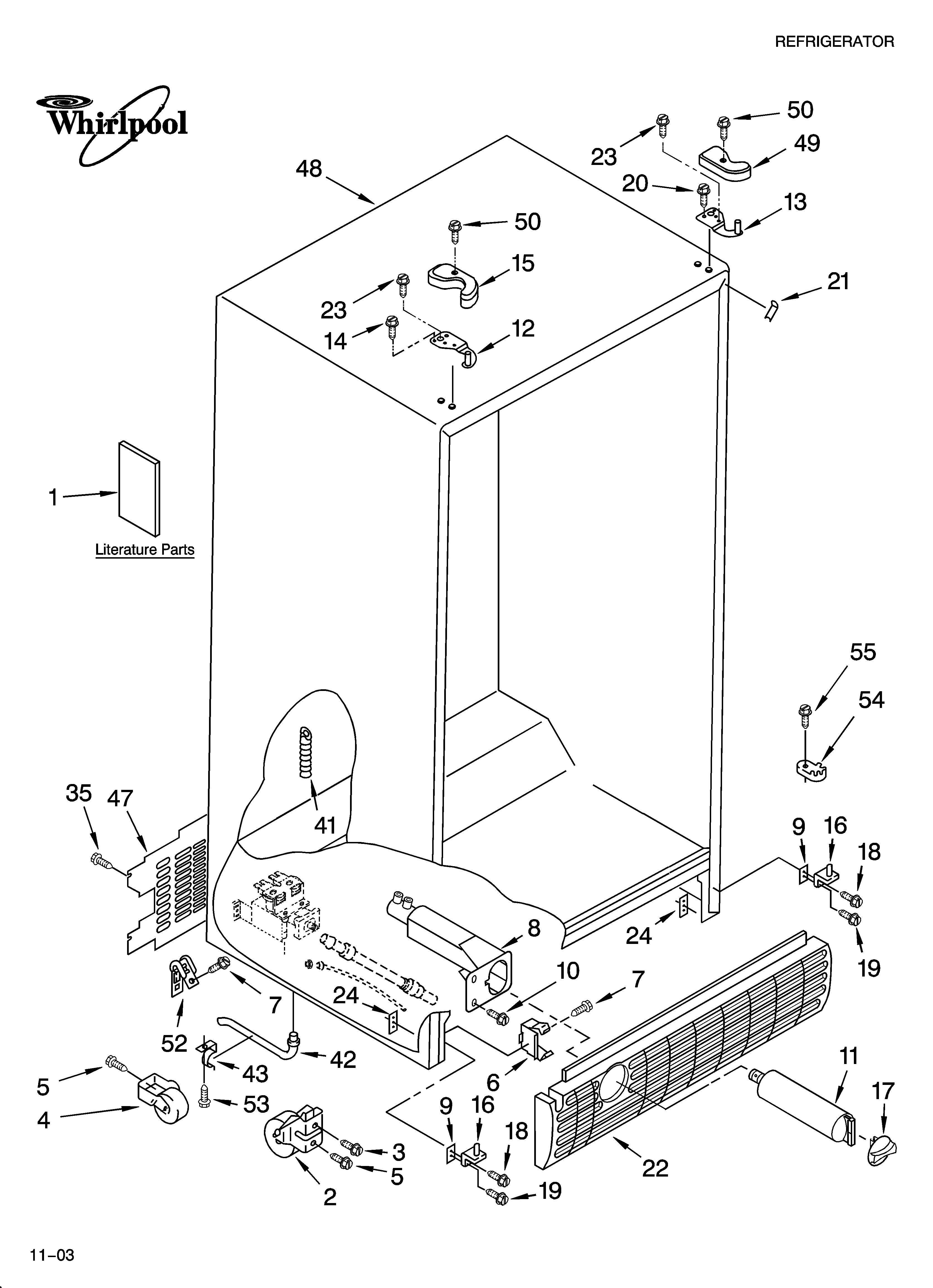 Whirlpool ED5VHGXMT10 cabinet parts diagram