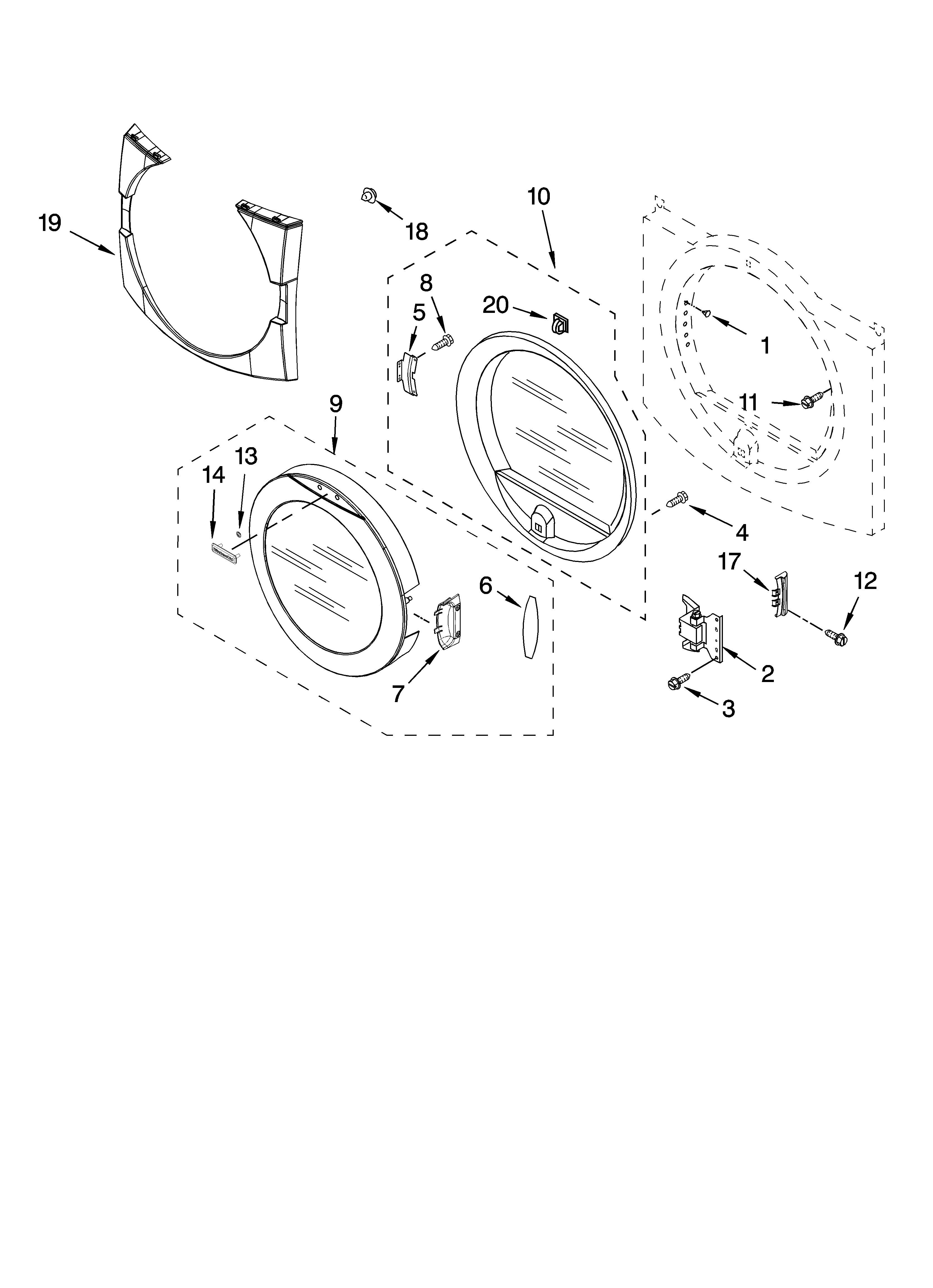 KitchenAid KGHS01PMT0 door parts diagram