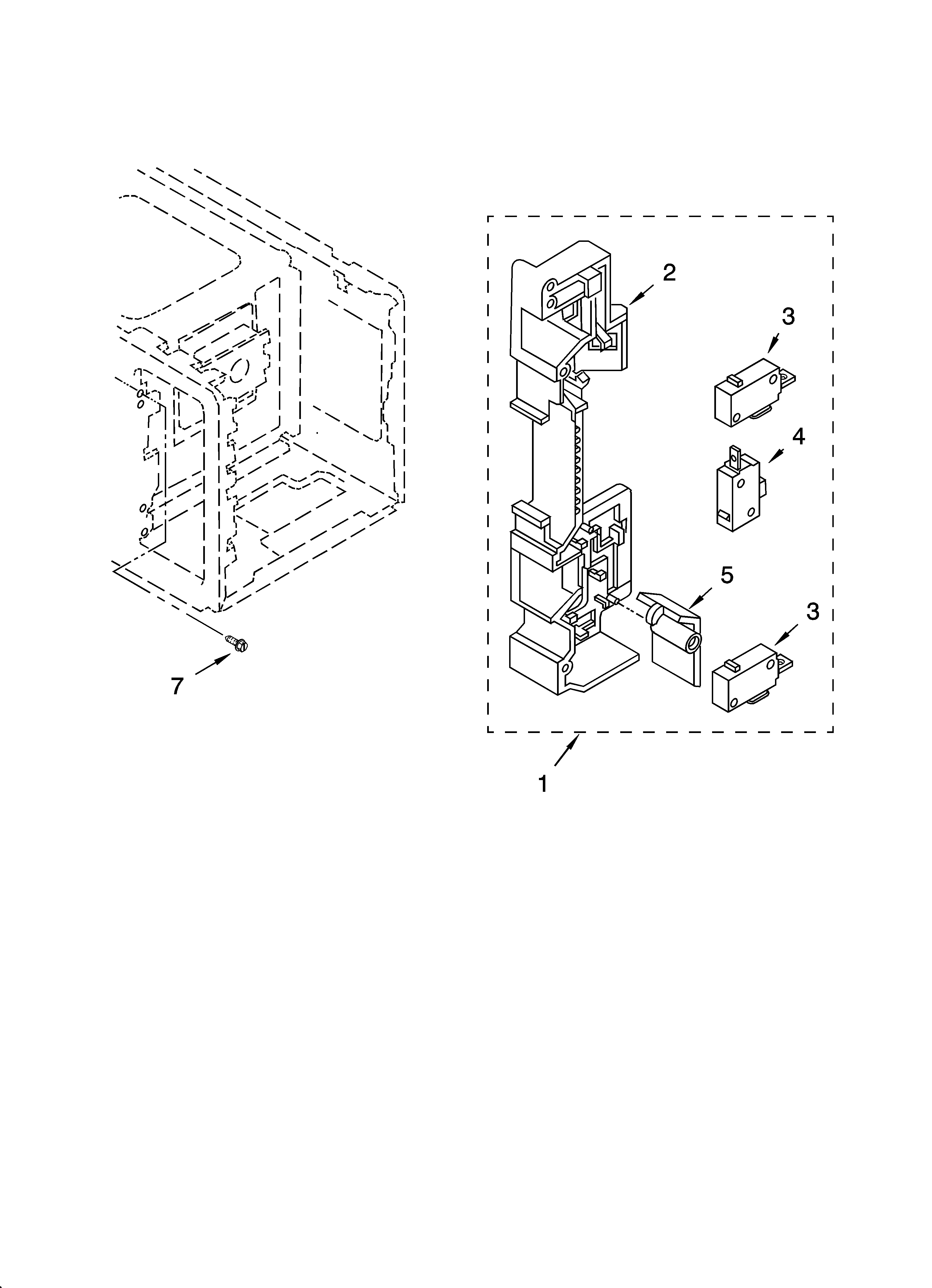 Whirlpool MT2145SJB01 latch board parts diagram