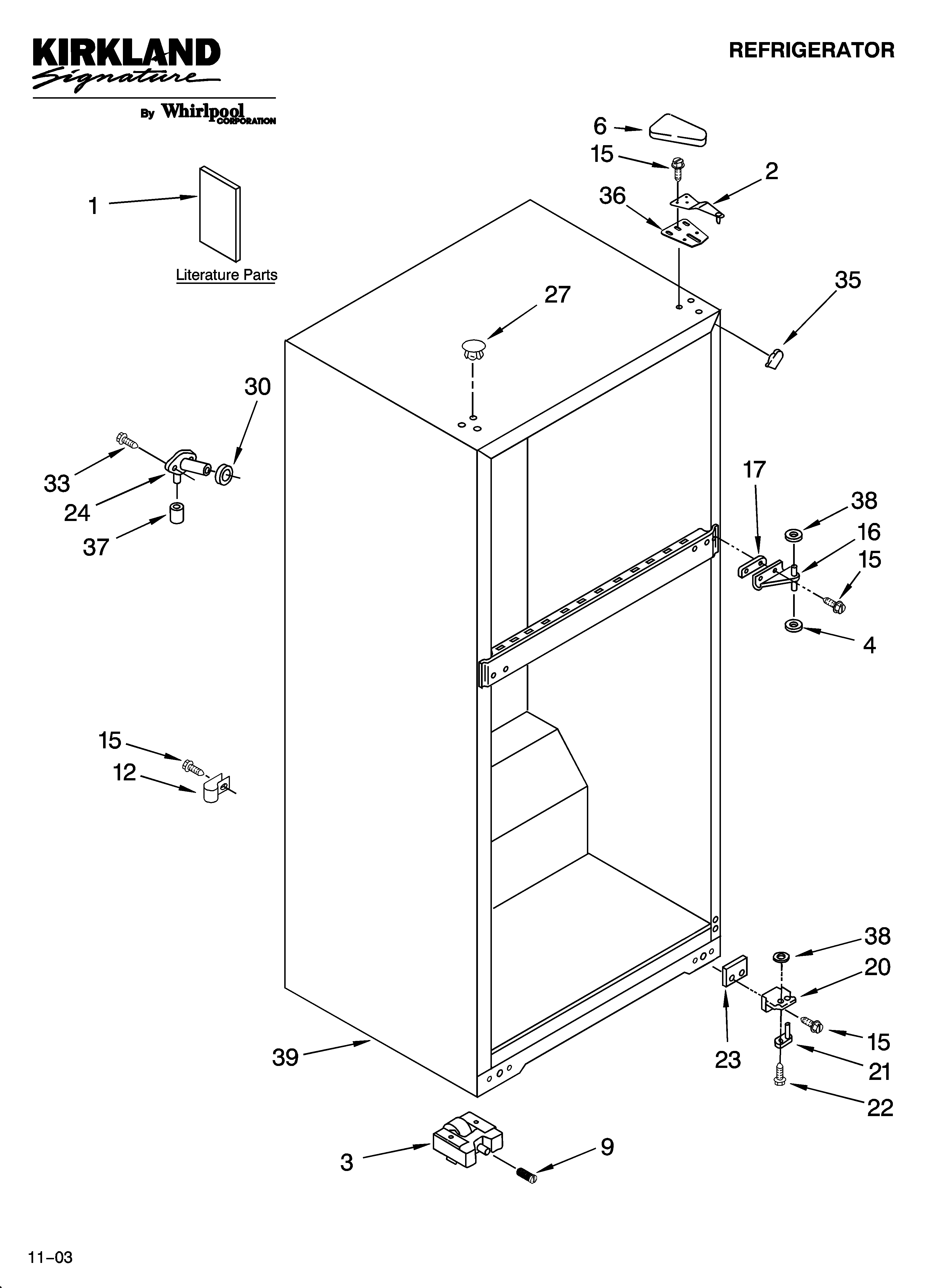 Kirkland ST14CKXKQ03 cabinet parts diagram