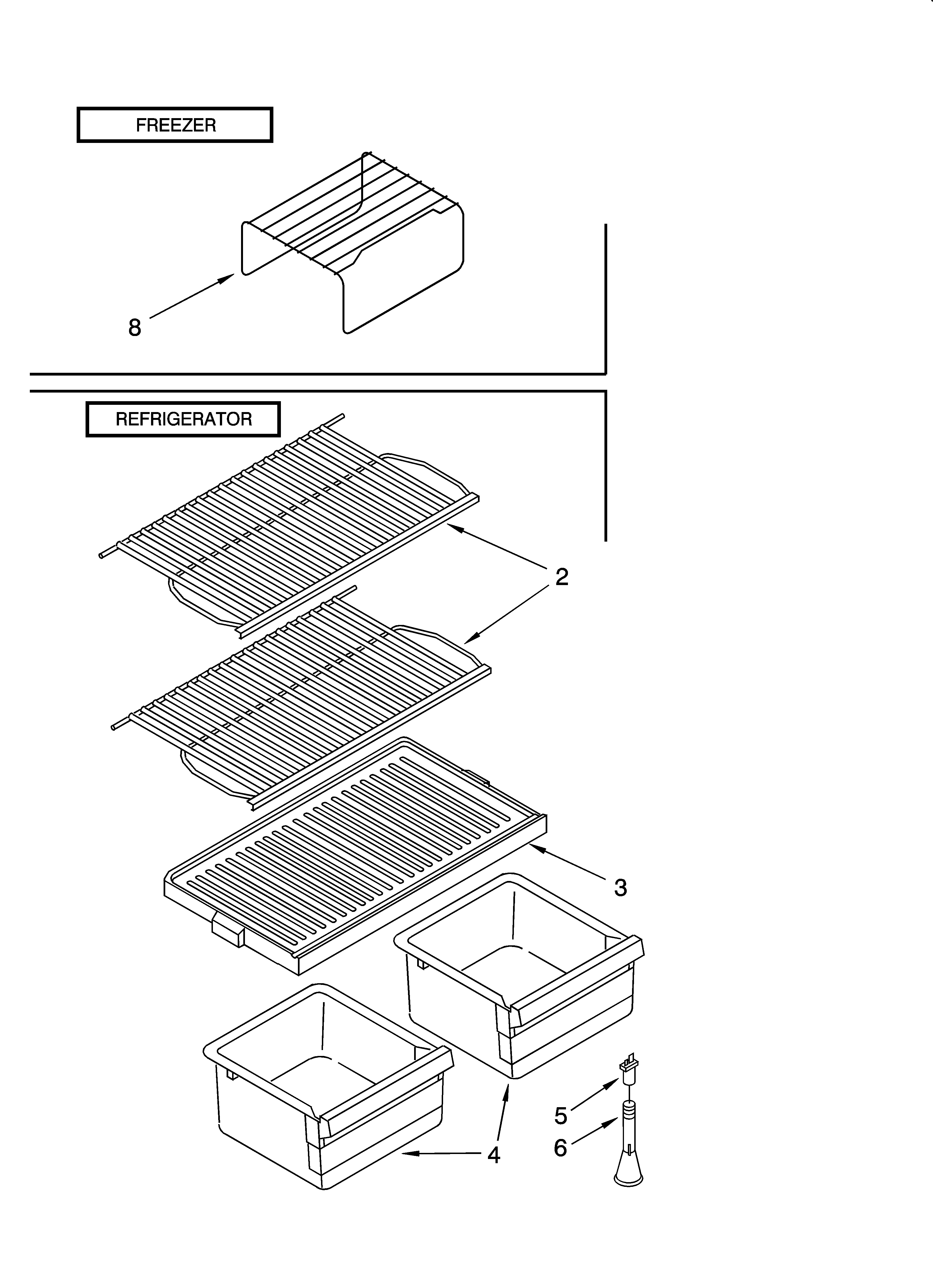 Kirkland ST14CKXKQ03 shelf parts, optional parts diagram