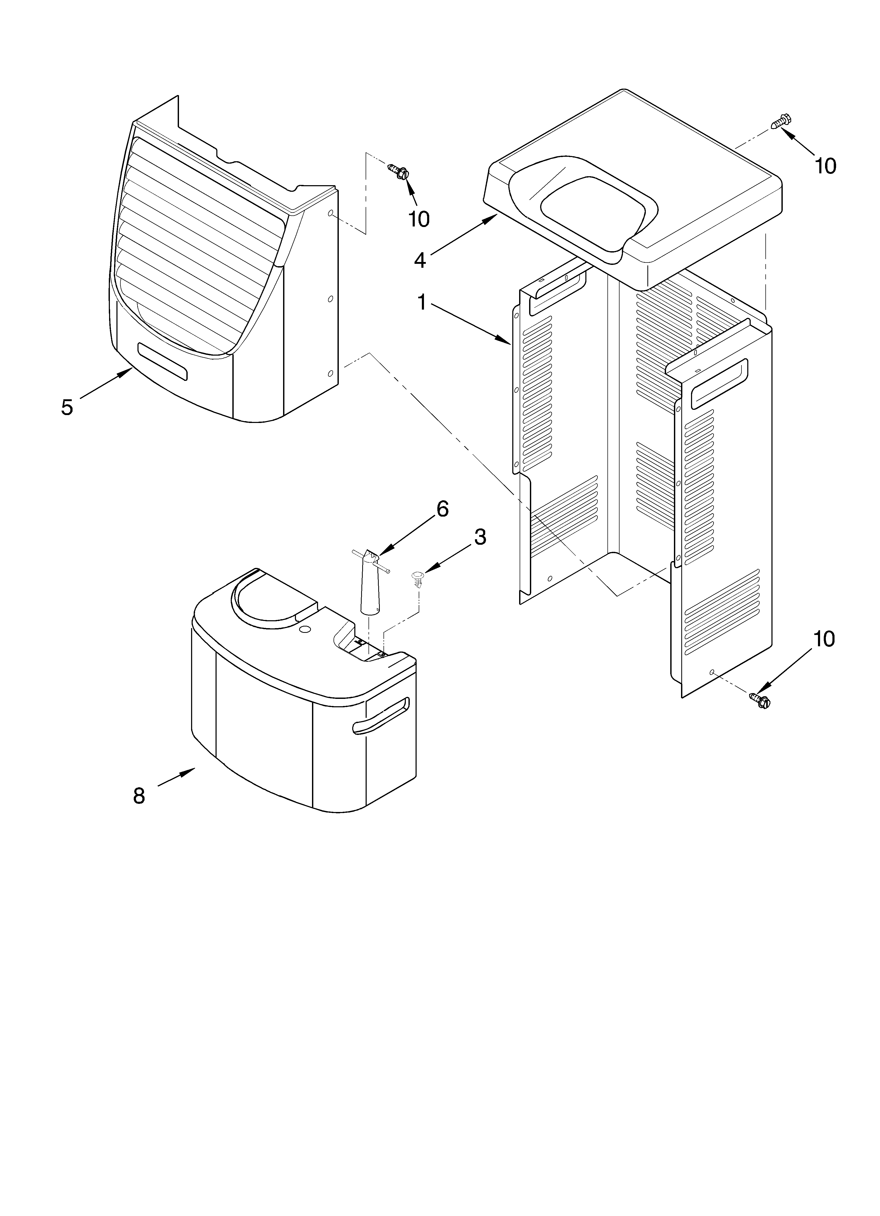 Whirlpool AD25BBL6 cabinet parts diagram
