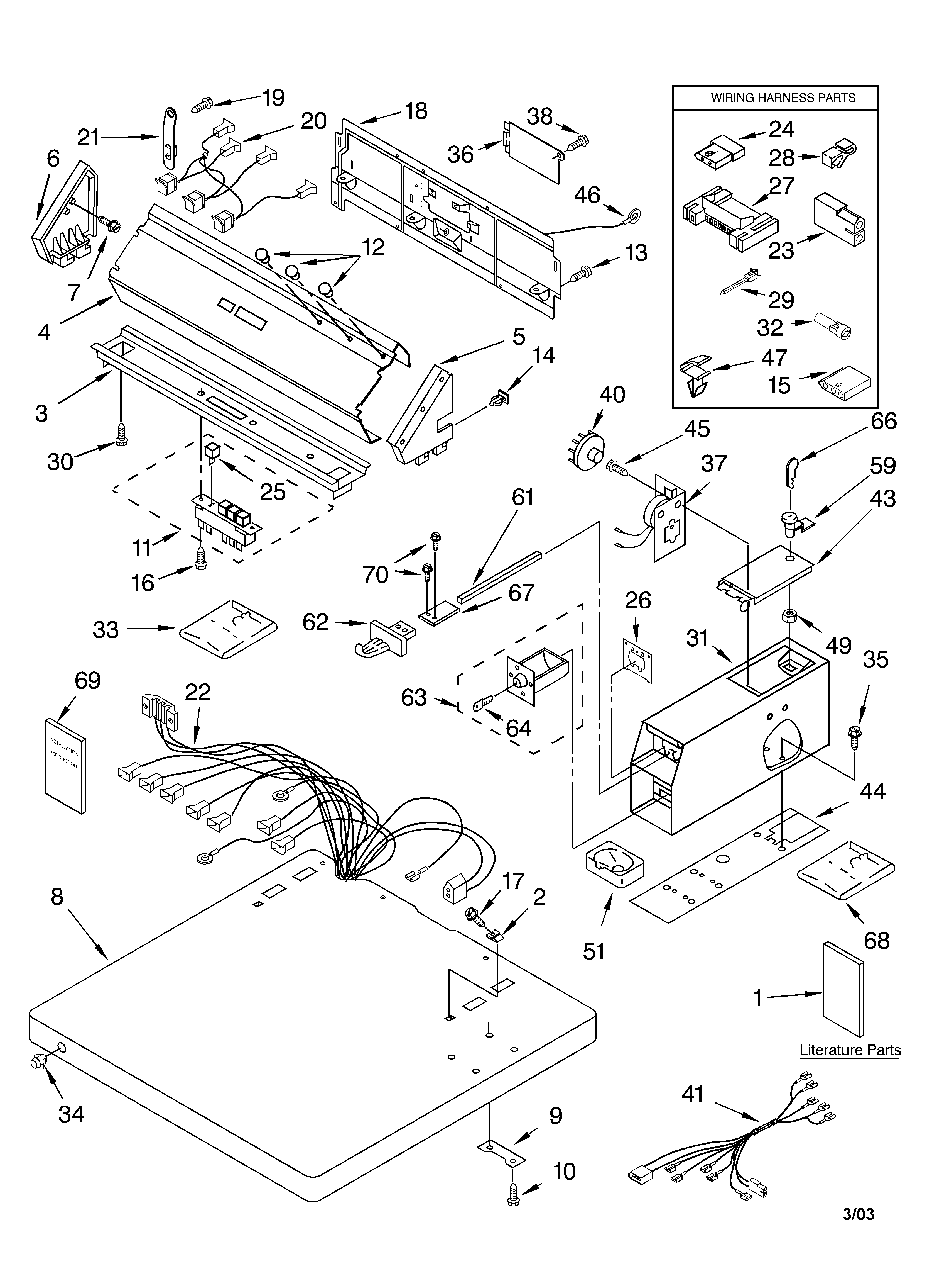 Whirlpool CEM2750KQ2 top and console parts diagram