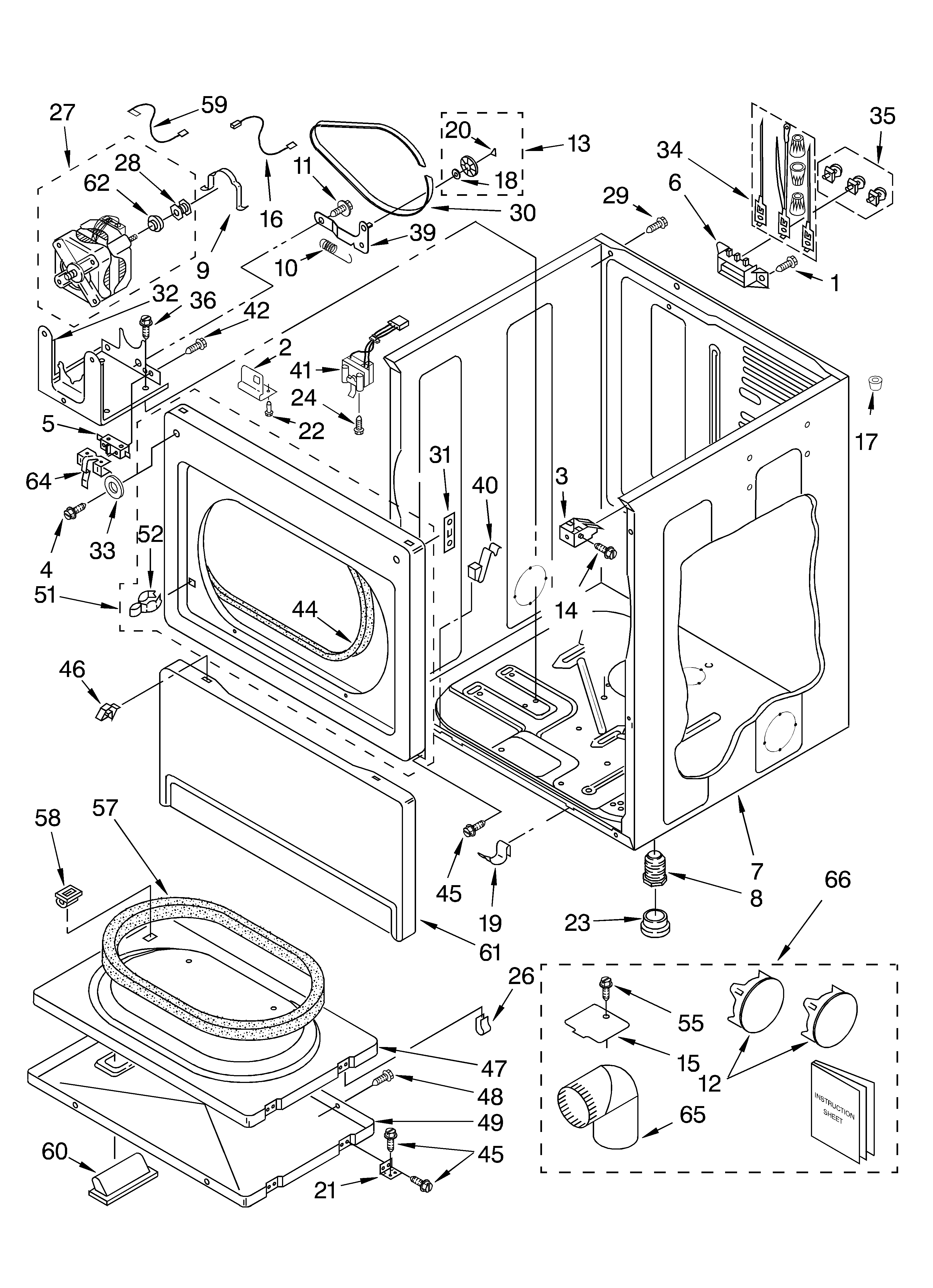 Whirlpool CEM2750KQ2 cabinet parts diagram