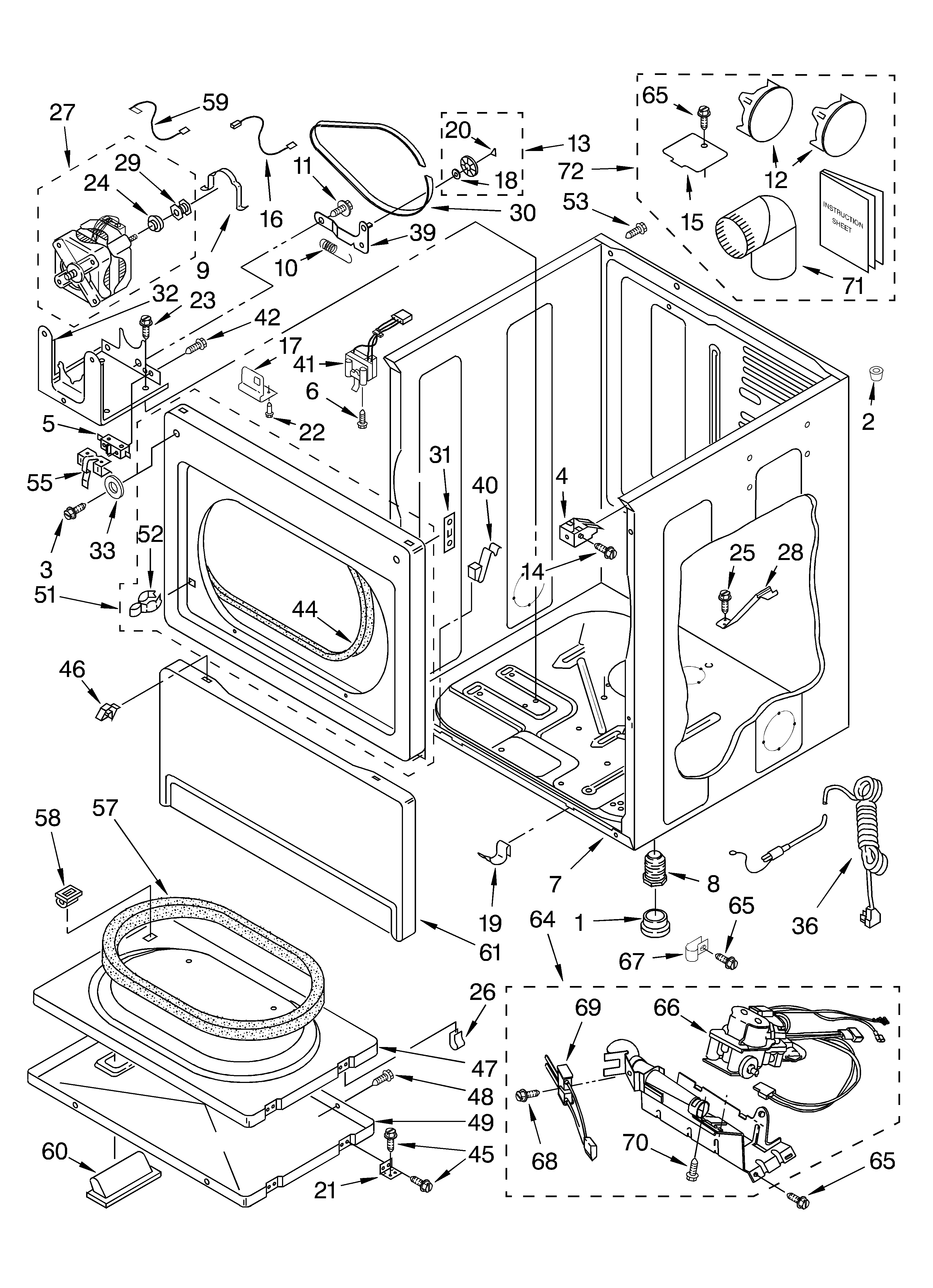 Whirlpool CGP2761KQ1 cabinet parts diagram