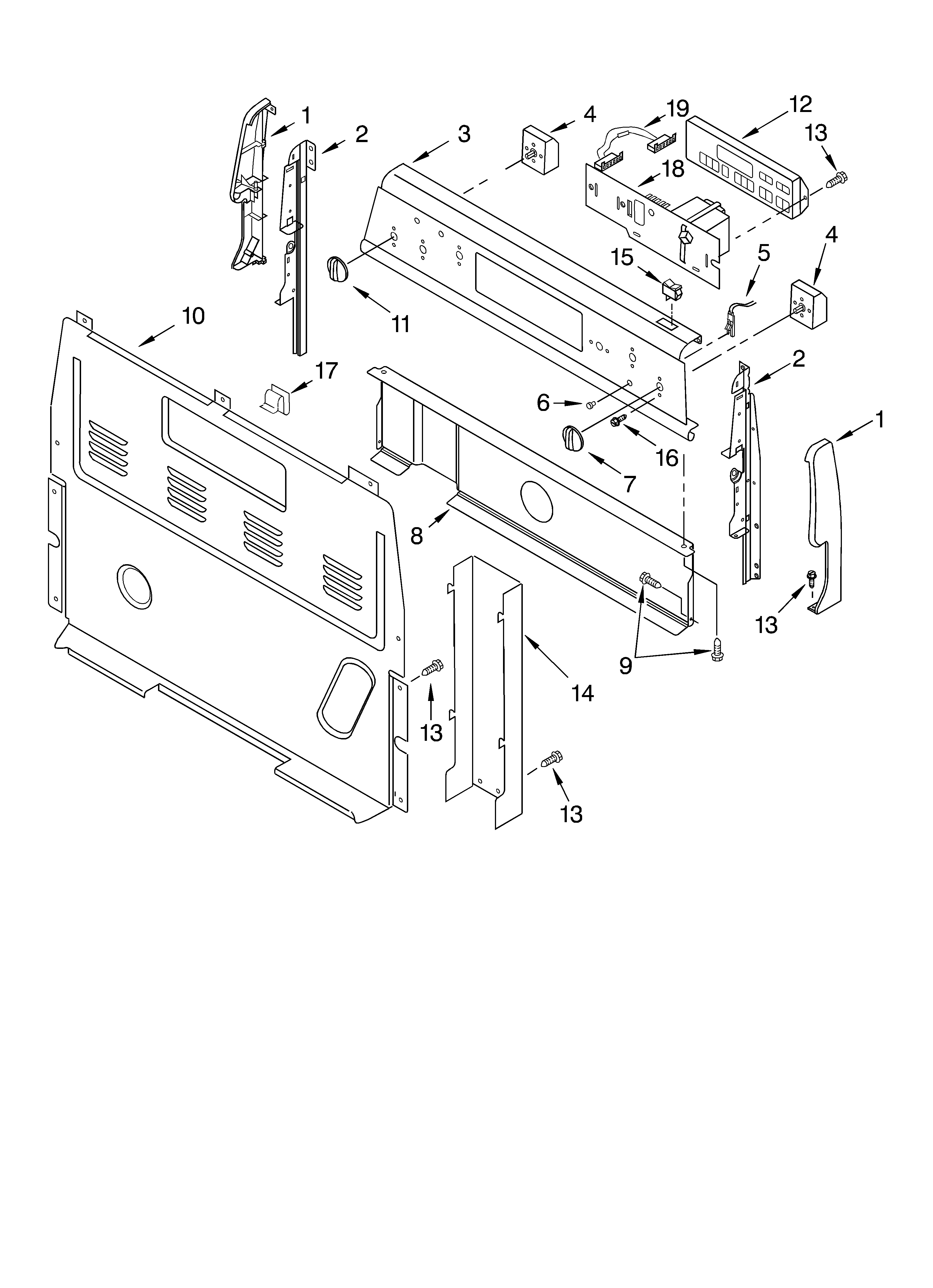 Whirlpool GR460LXLC0 control panel parts diagram
